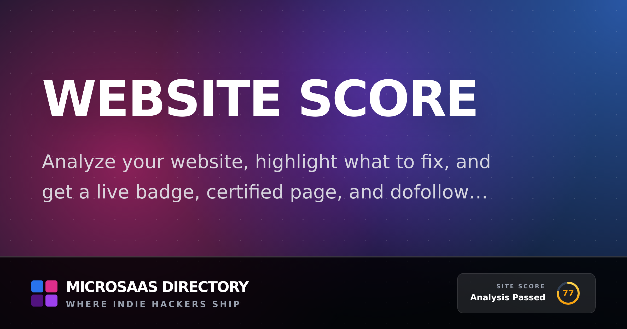 Website Score | MicroSaaS Directory