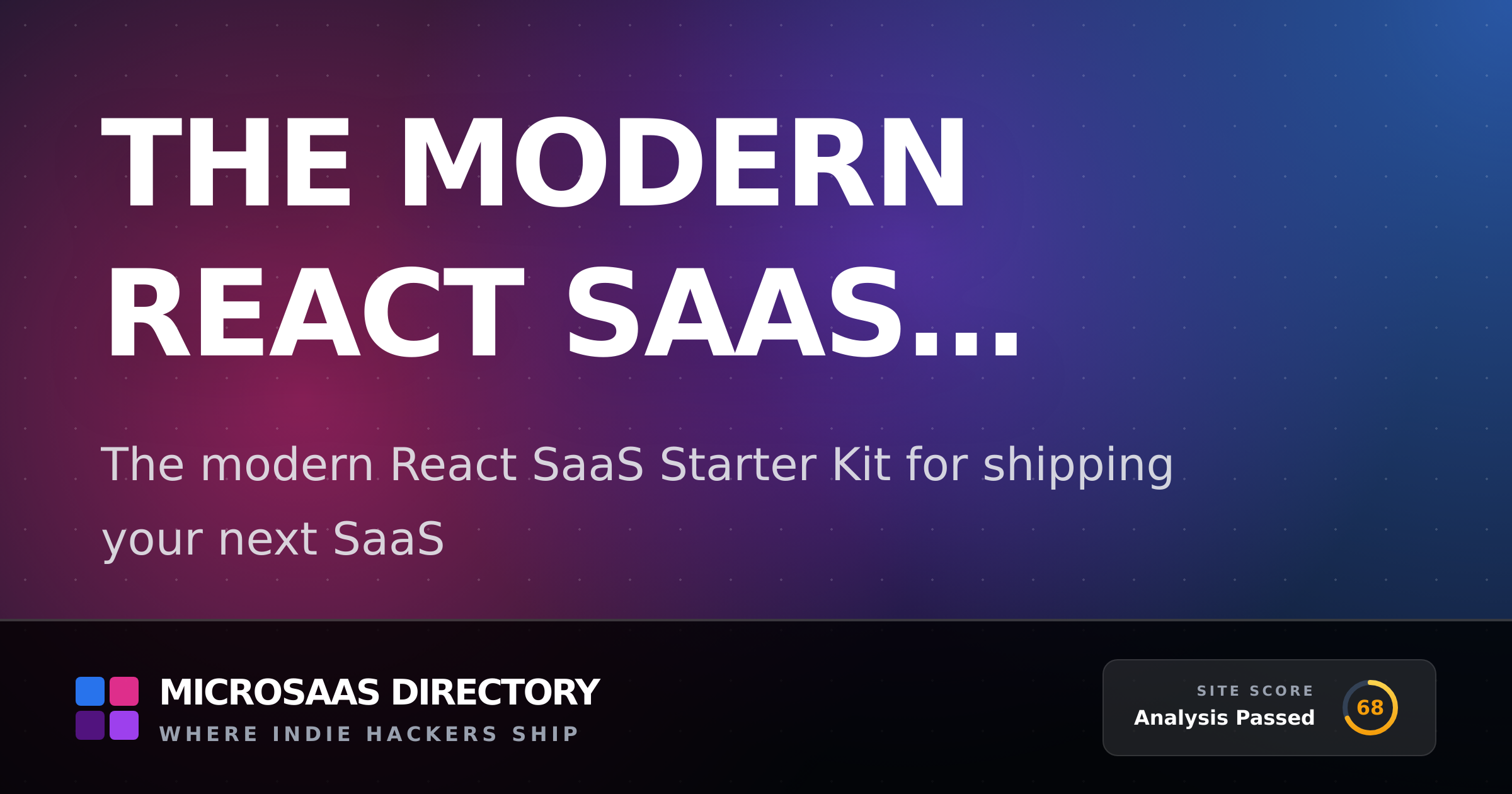 The modern React SaaS Starter Kit f... | MicroSaaS Directory