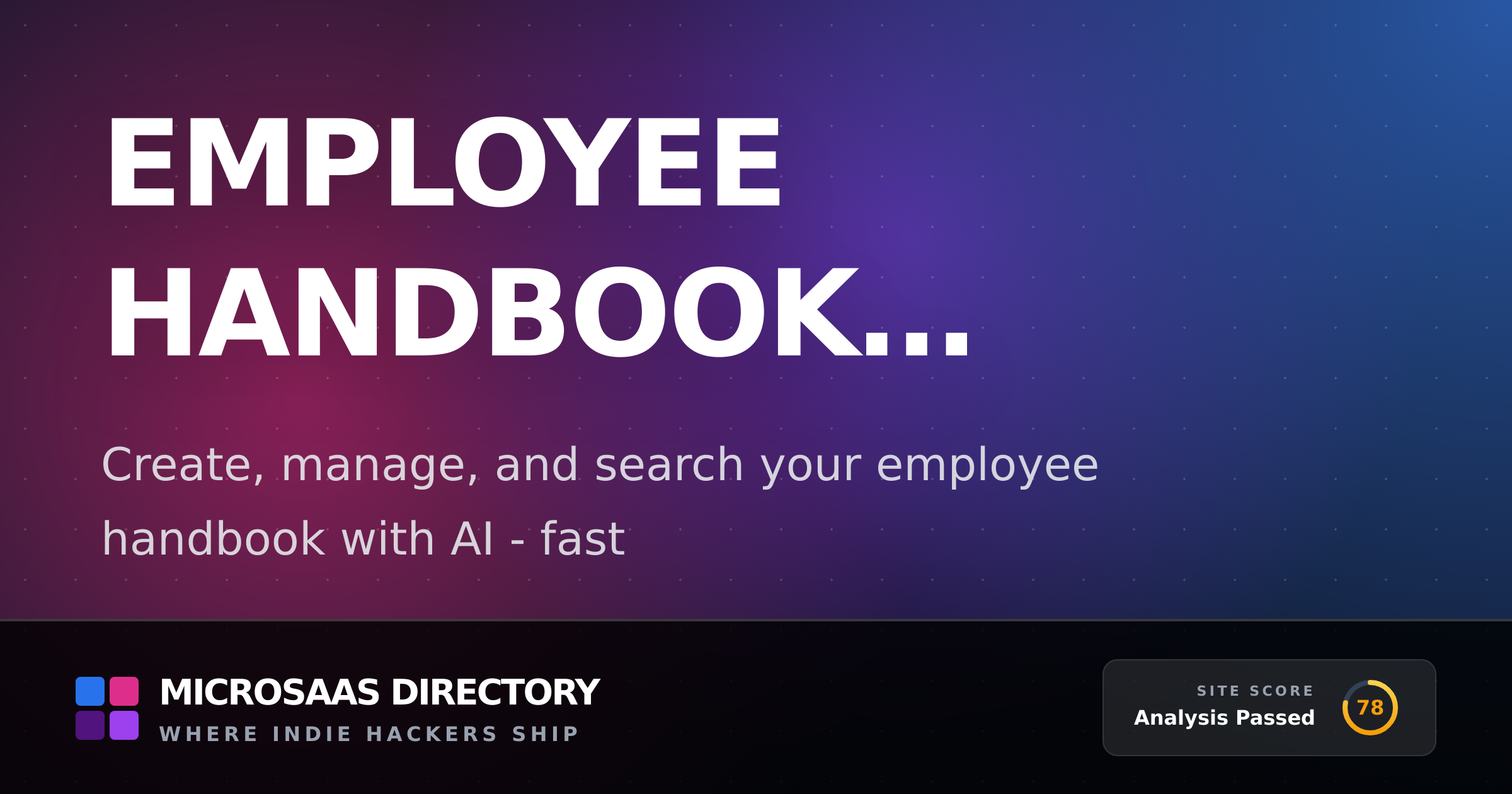 Employee Handbook Builder | MicroSaaS Directory