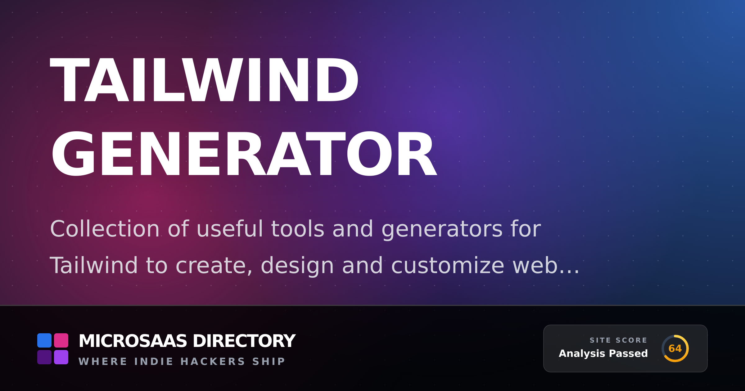 Tailwind Generator | MicroSaaS Directory