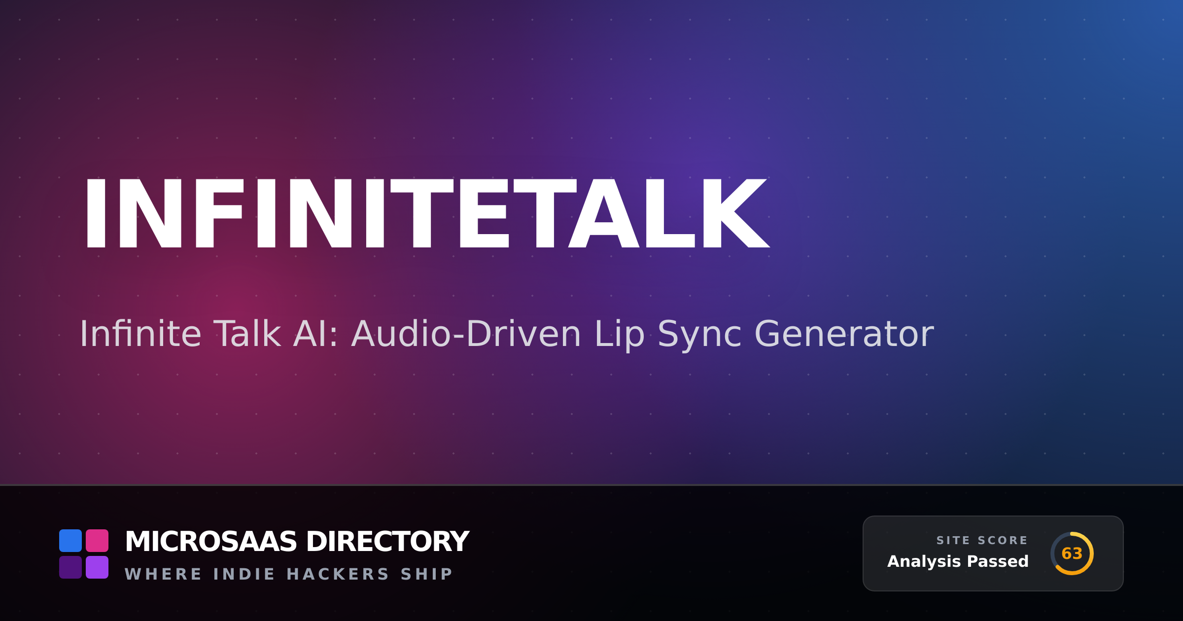 InfiniteTalk | MicroSaaS Directory