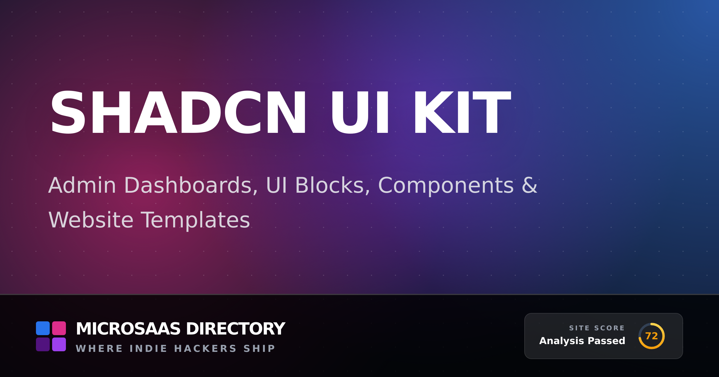 Shadcn UI Kit | MicroSaaS Directory