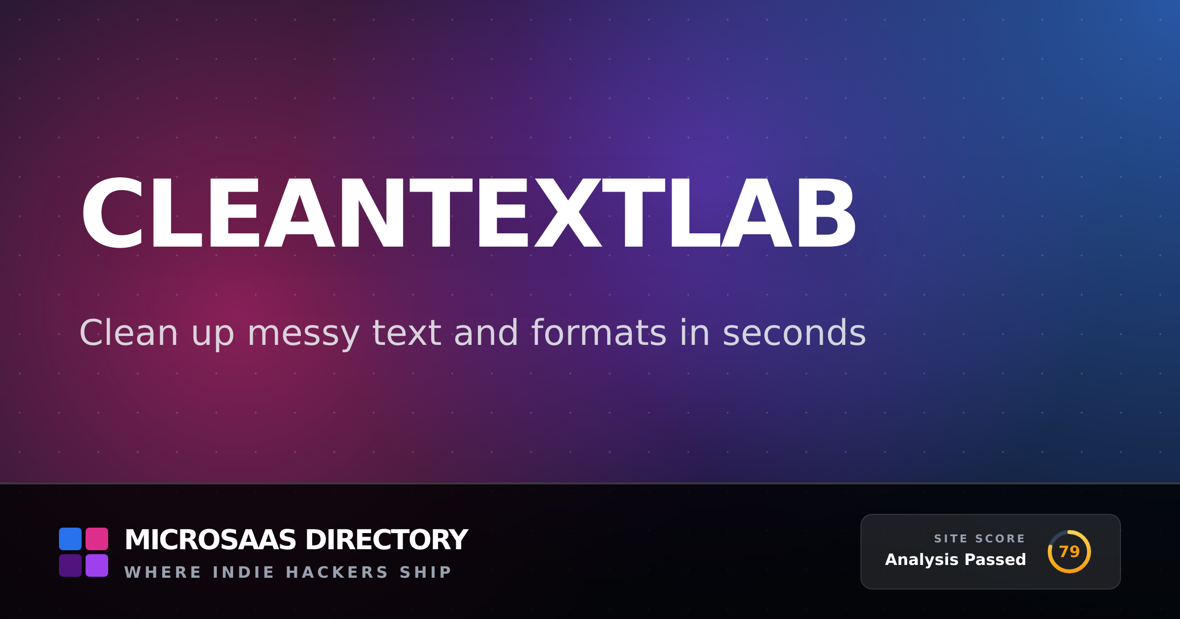 CleanTextLab | MicroSaaS Directory