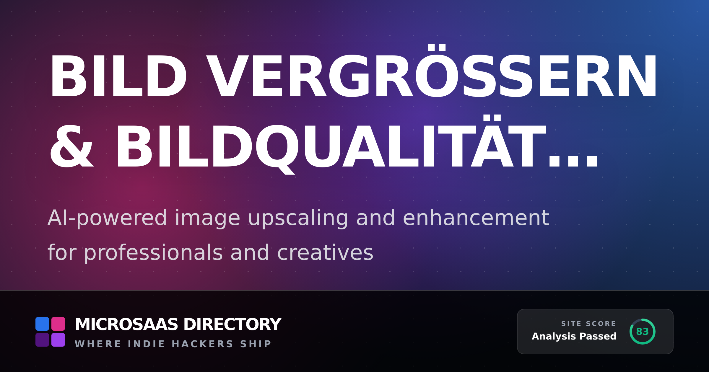 Bild vergrößern & Bildqualität verb... | MicroSaaS Directory