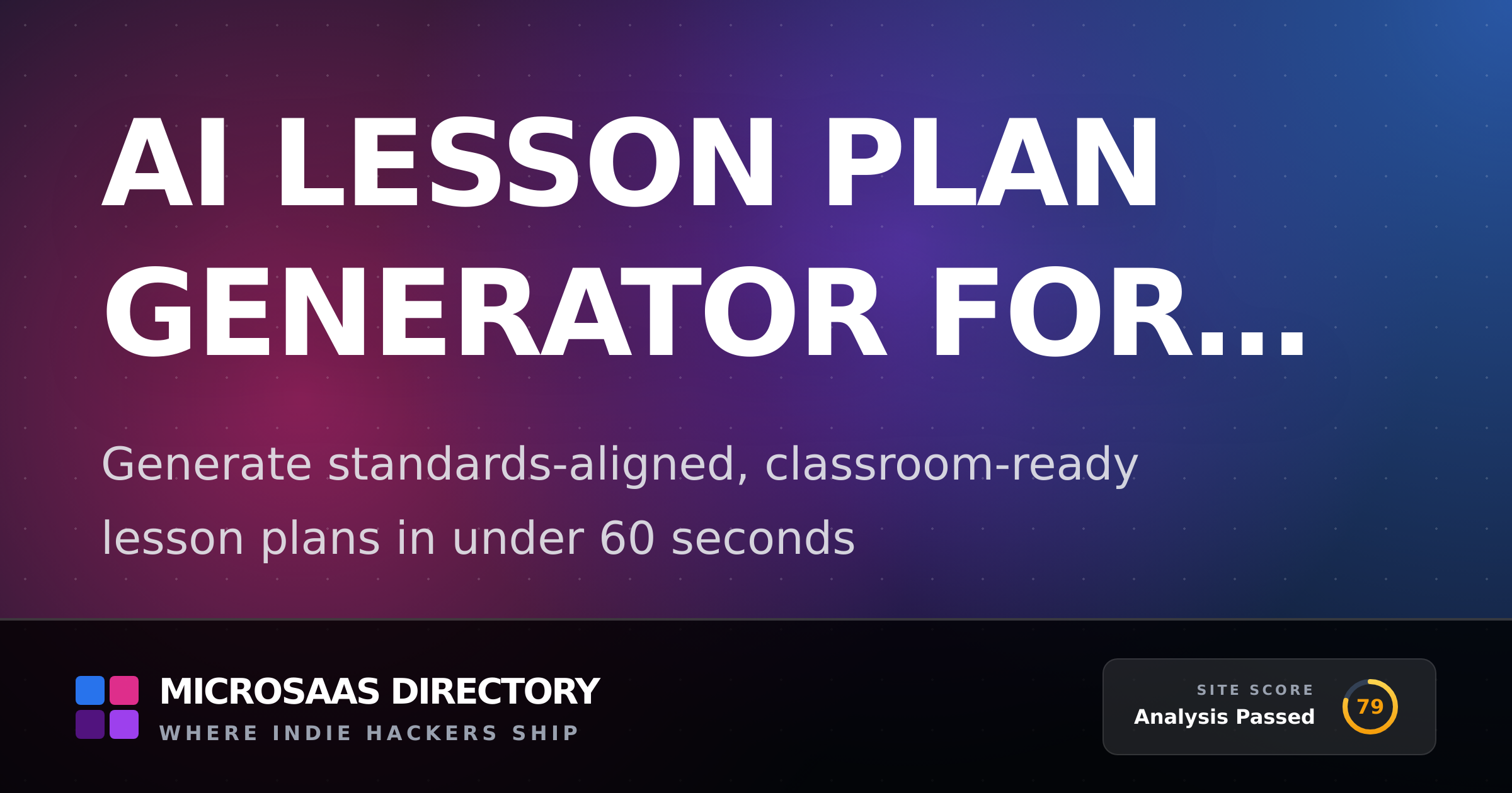 AI Lesson Plan Generator for Teachers | MicroSaaS Directory