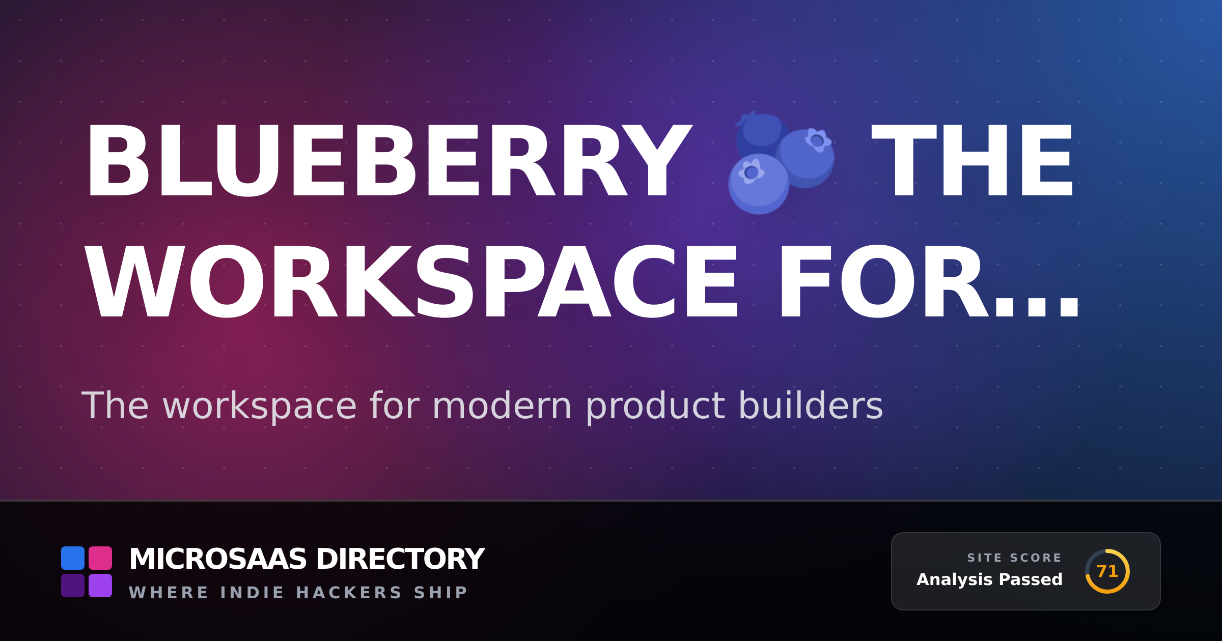 Blueberry 🫐 The workspace for mode... | MicroSaaS Directory