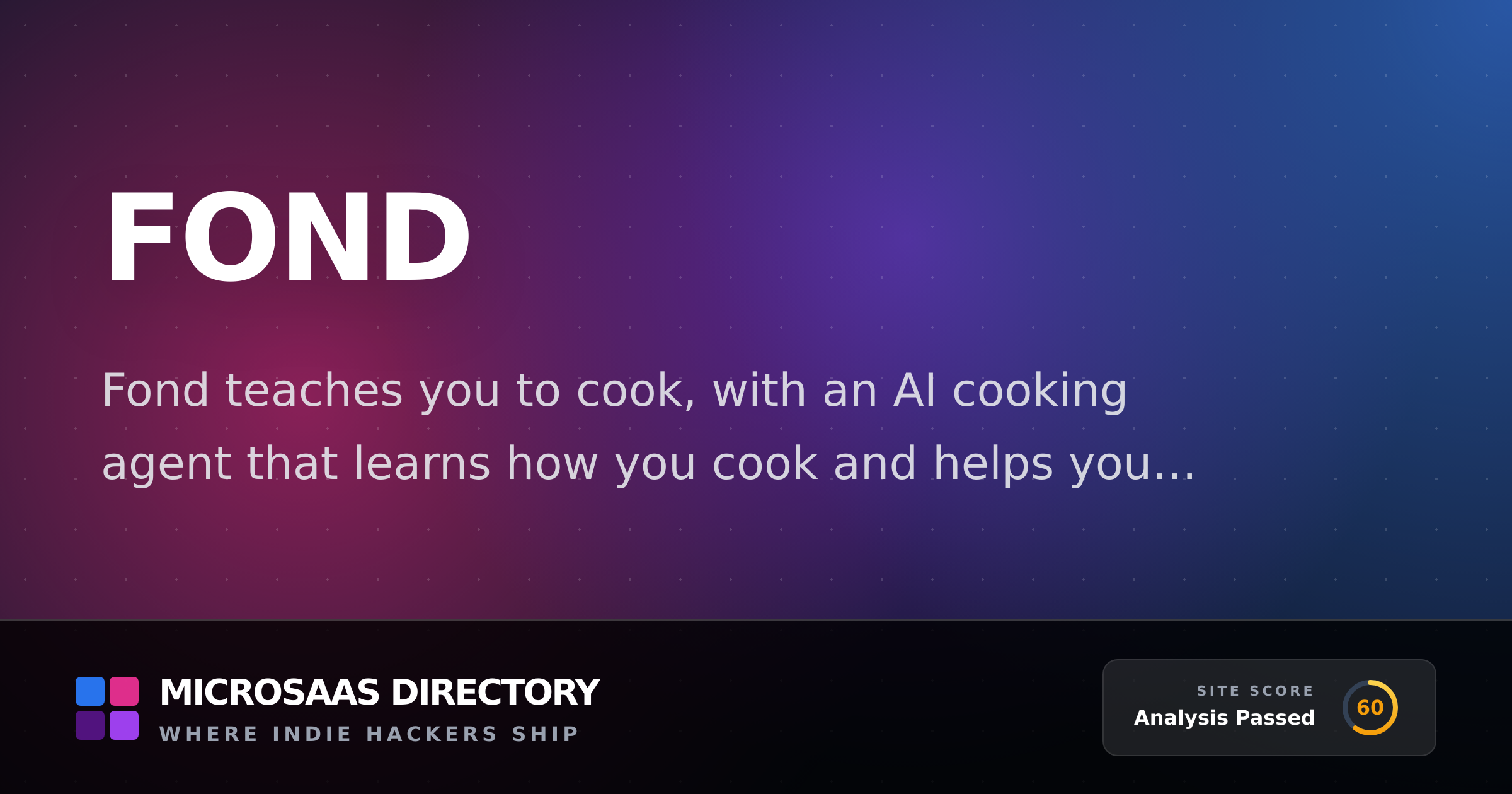 Fond | MicroSaaS Directory