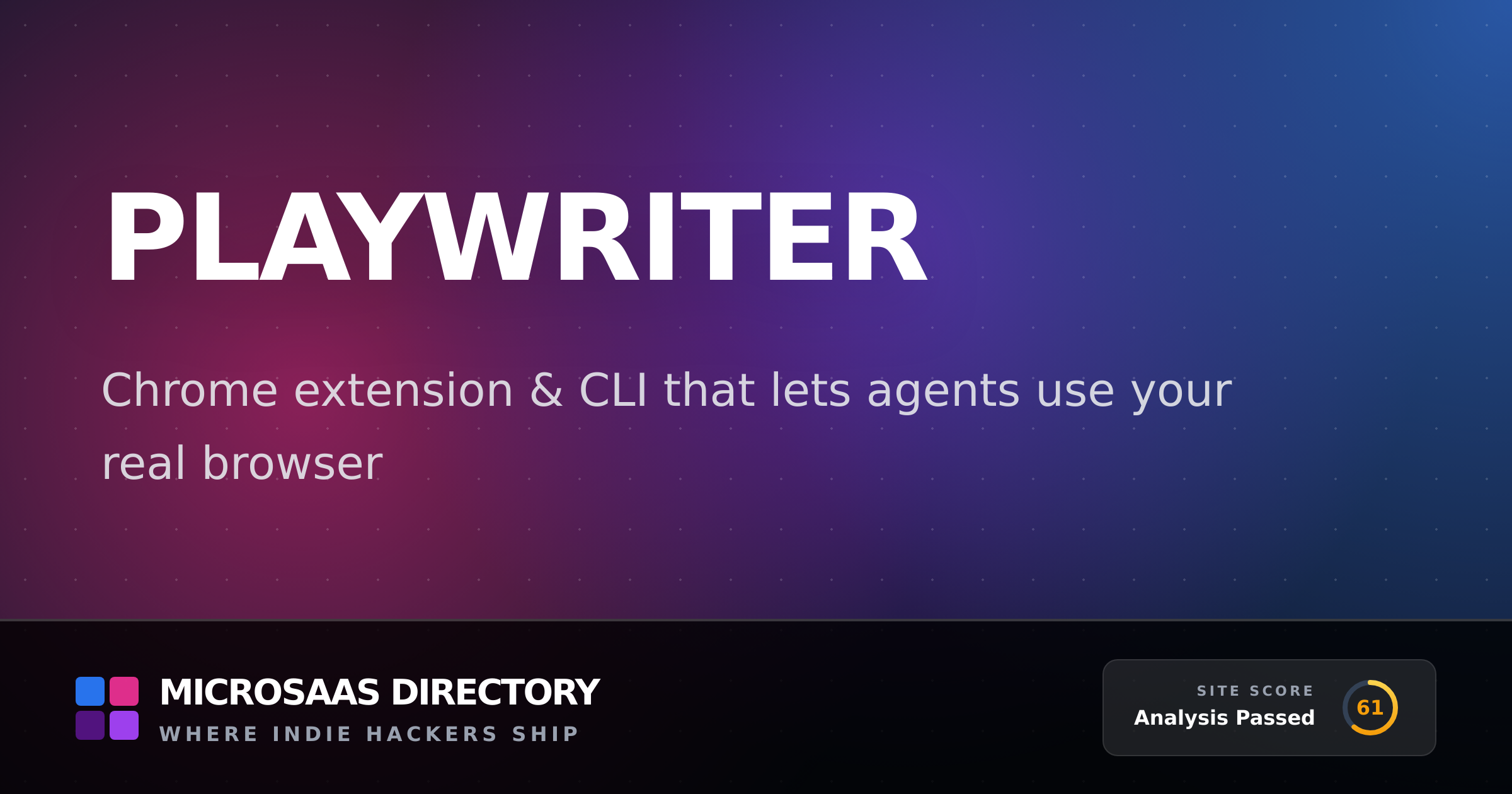Playwriter | MicroSaaS Directory