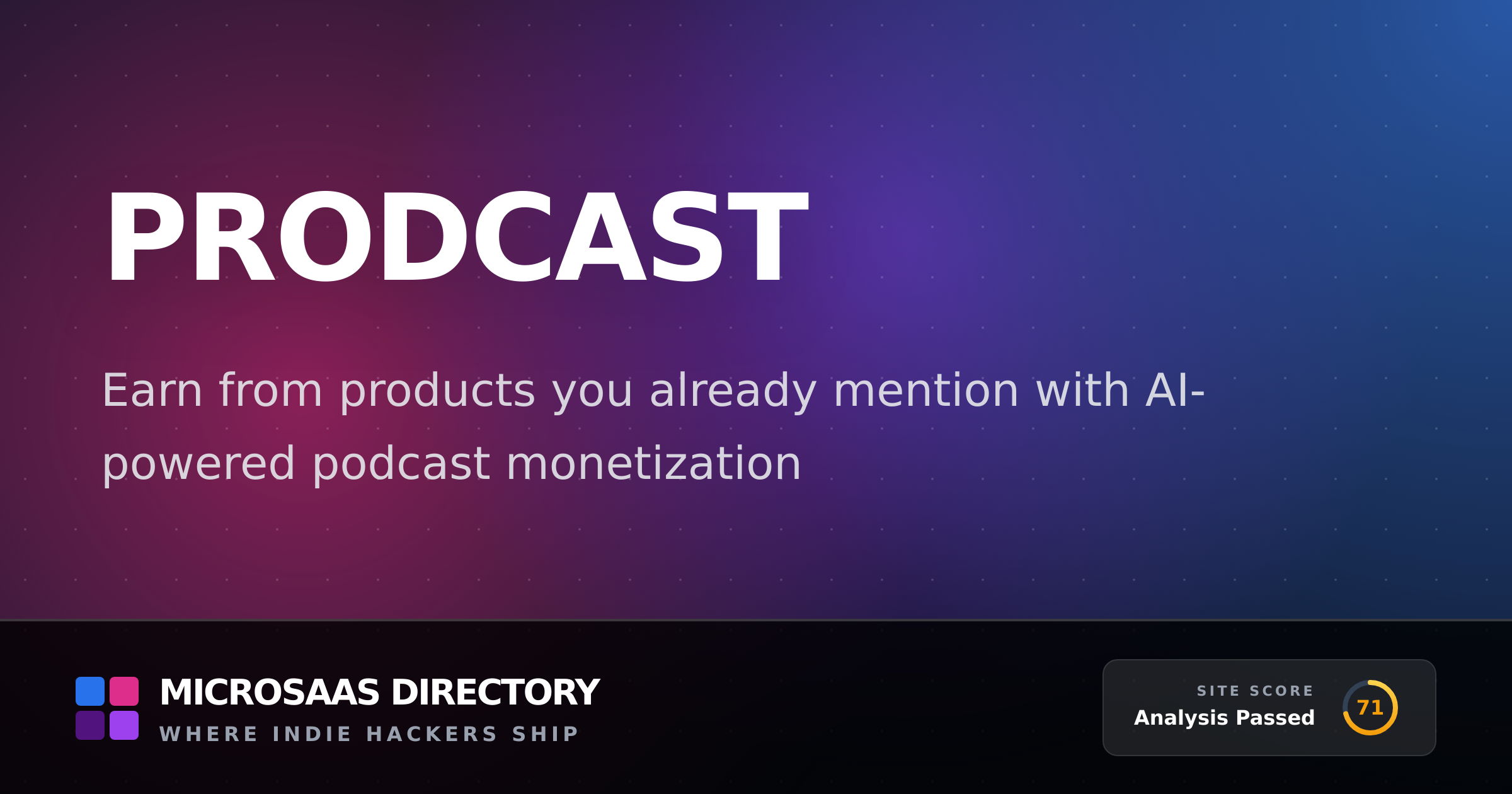 Prodcast | MicroSaaS Directory