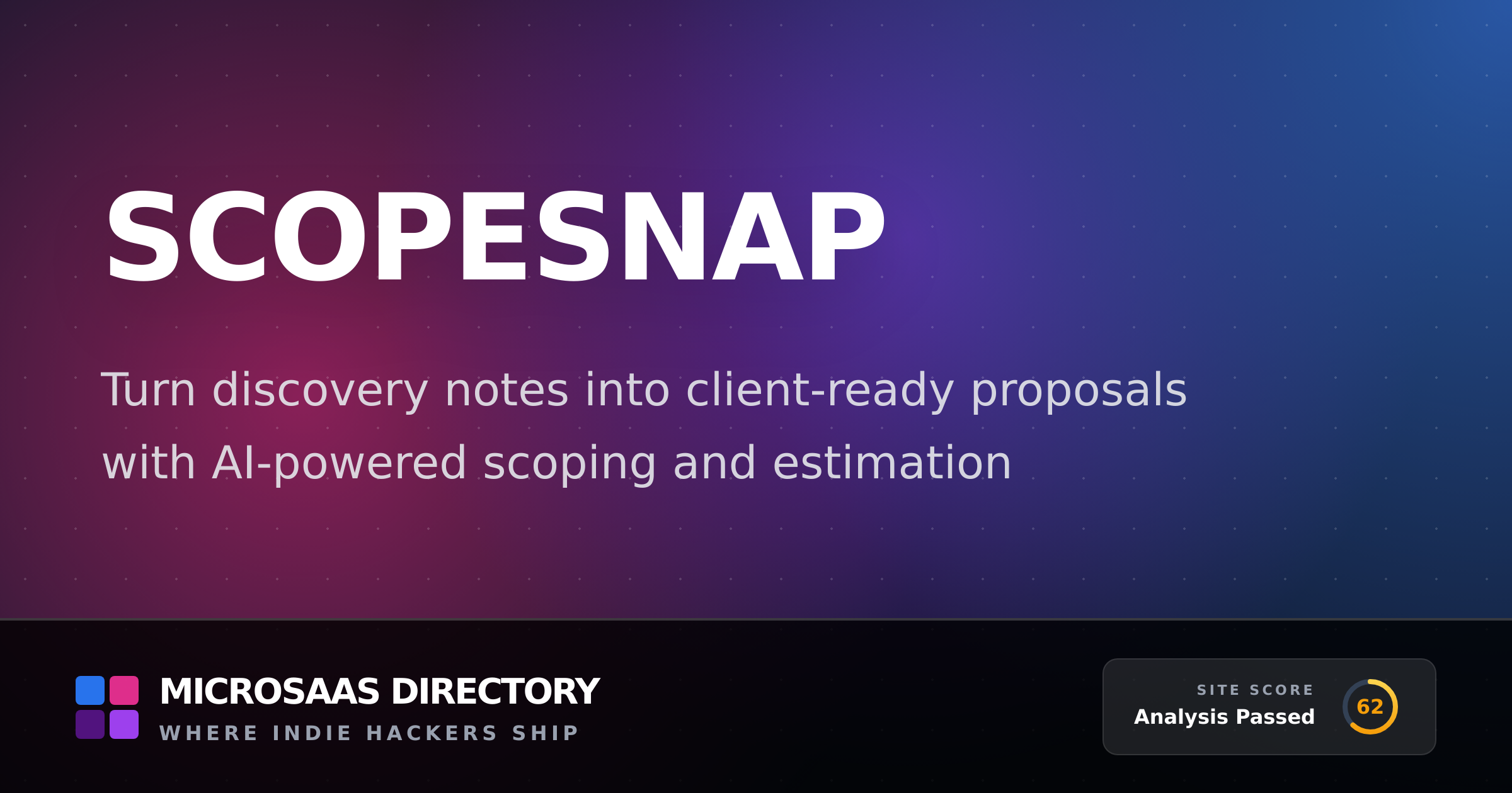 ScopeSnap | MicroSaaS Directory