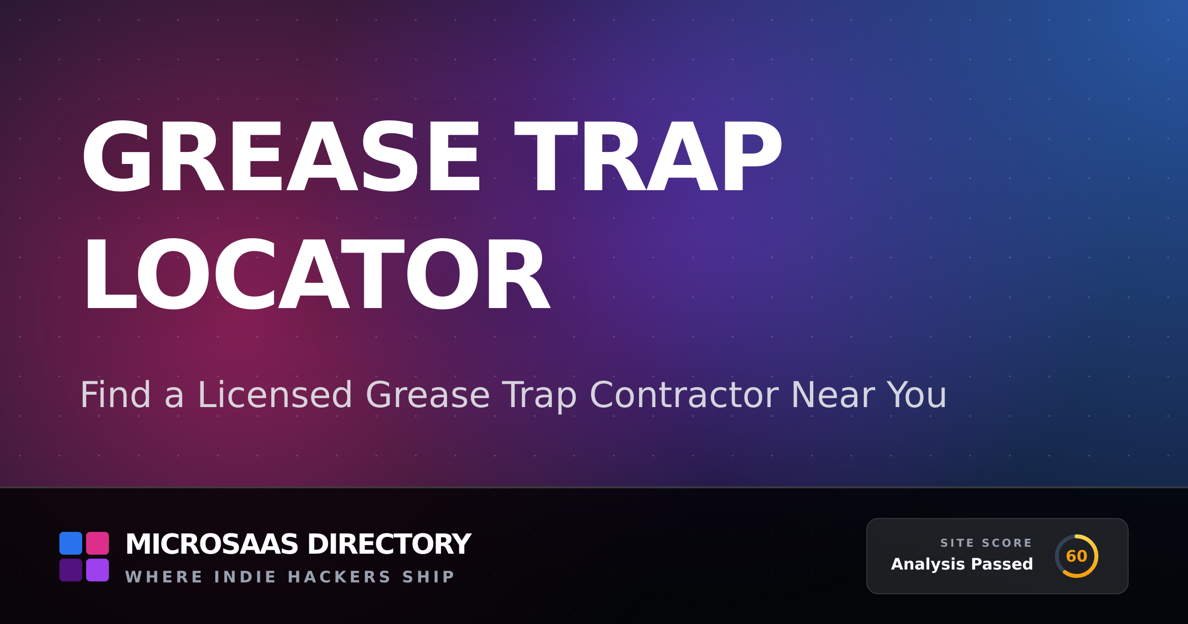 Grease Trap Locator | MicroSaaS Directory