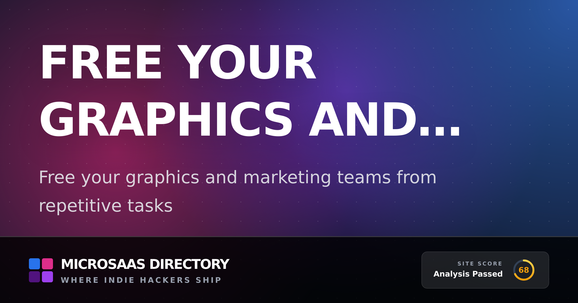Free your graphics and marketing te... | MicroSaaS Directory