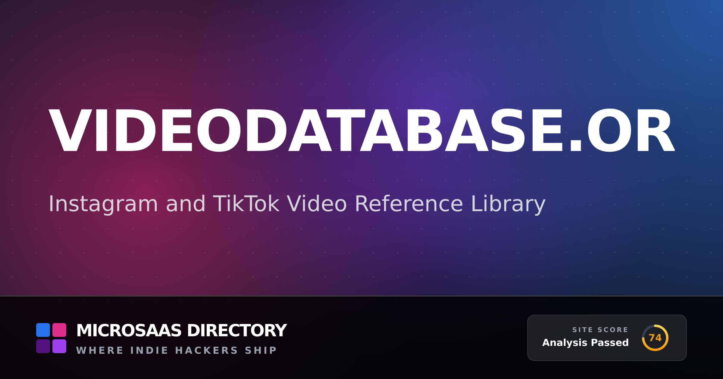 Videodatabase.org | MicroSaaS Directory