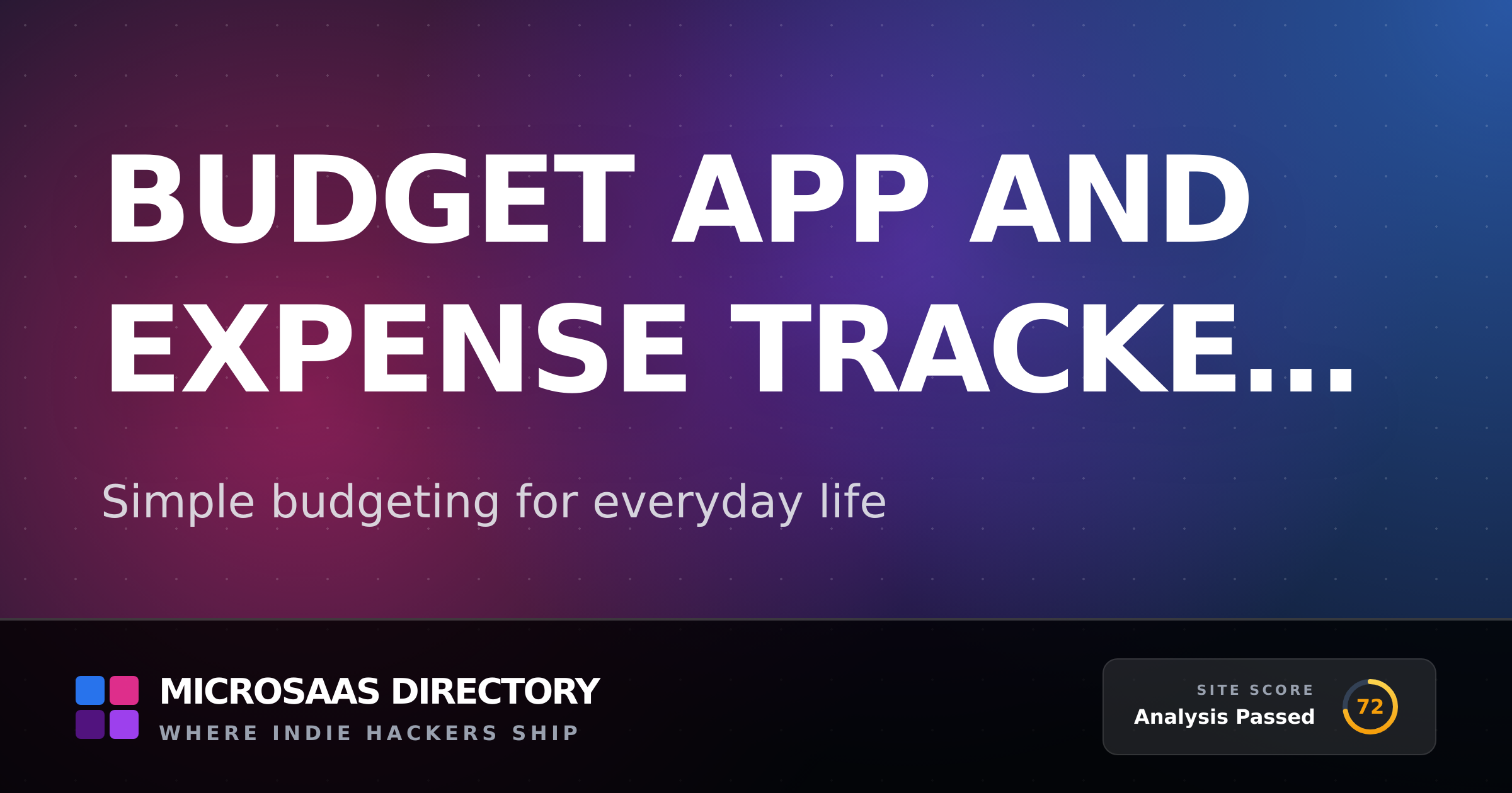 Budget App and Expense Tracker for ... | MicroSaaS Directory
