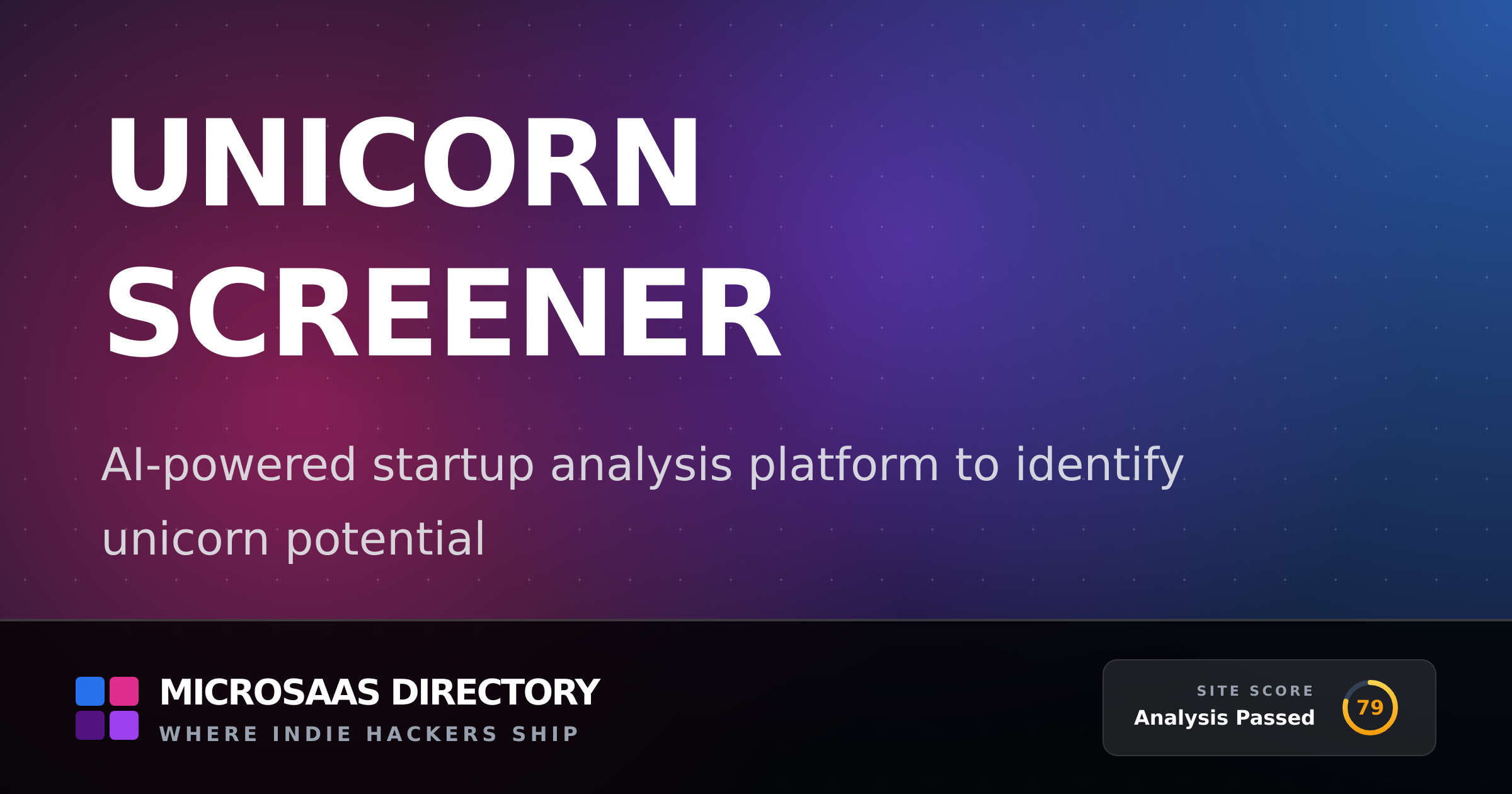 Unicorn Screener | MicroSaaS Directory