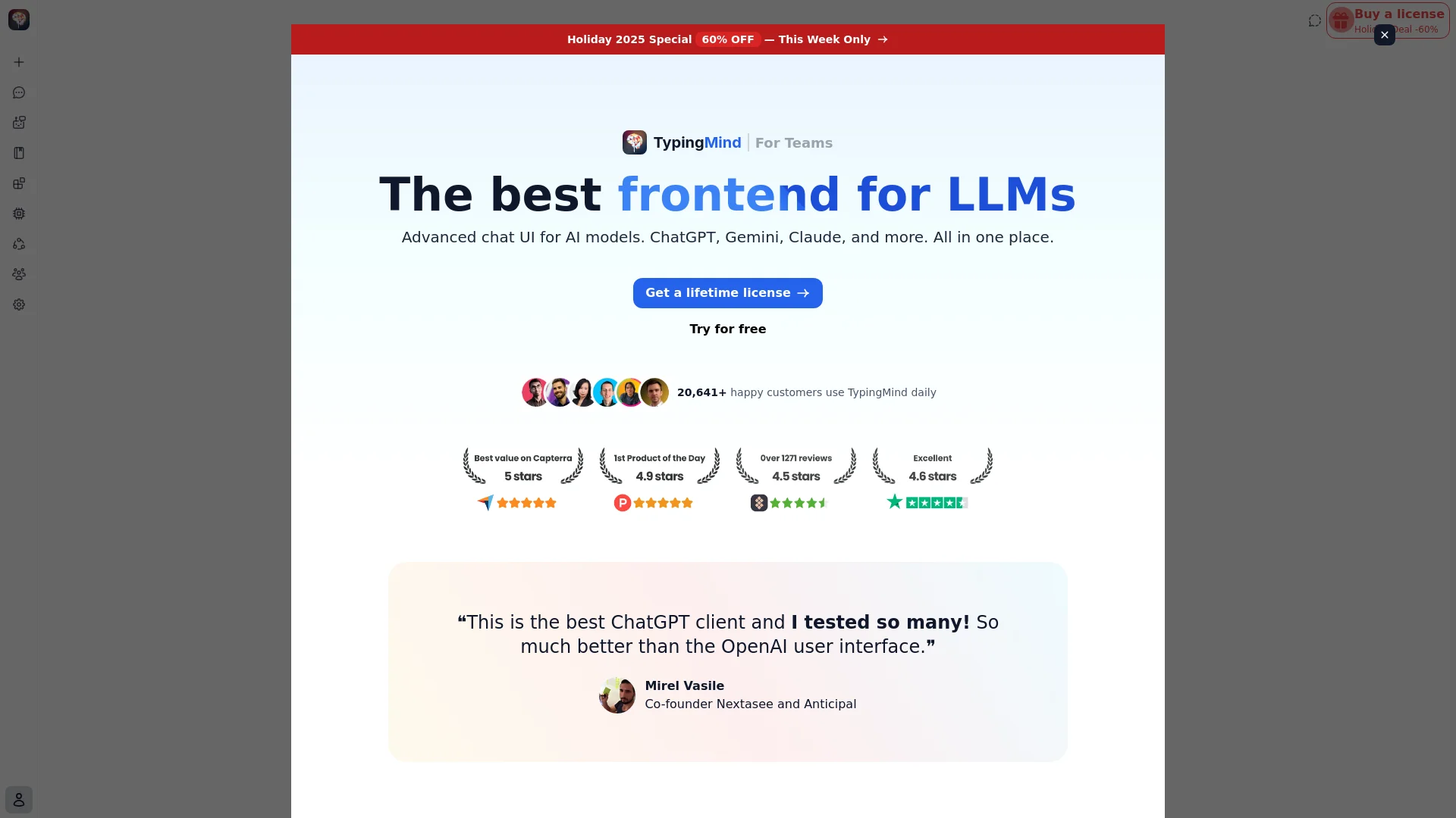 LLM Frontend Chat UI for AI models