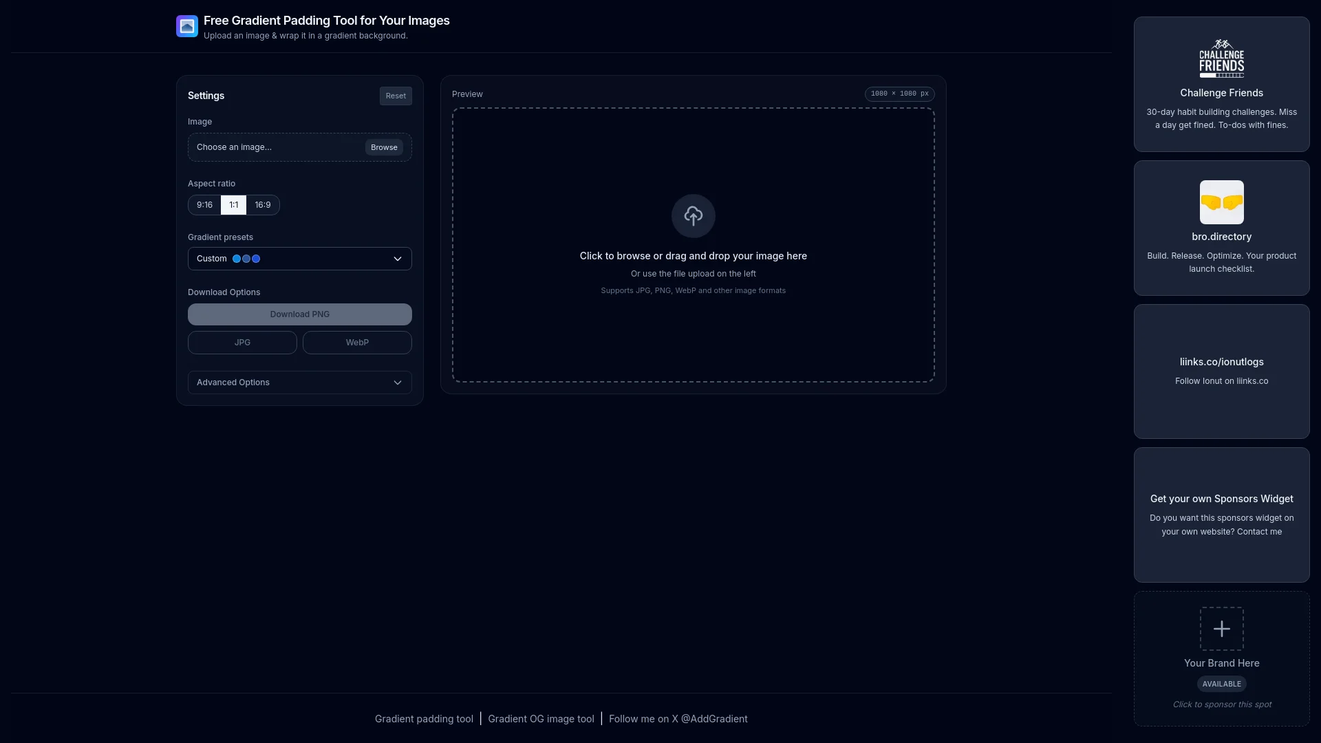 Add gradient backgrounds to images