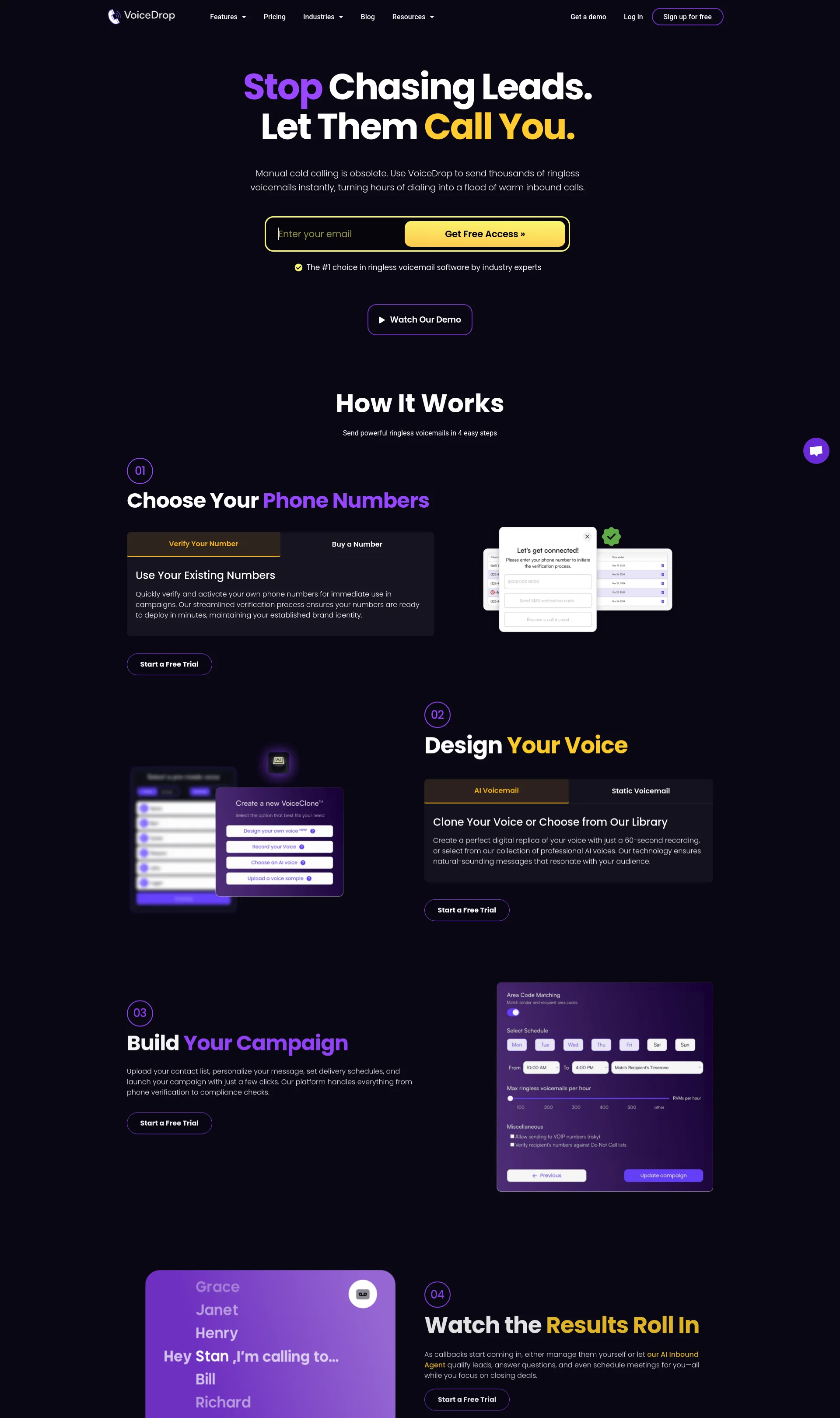 Unlimited AI Ringless Voicemail Drops