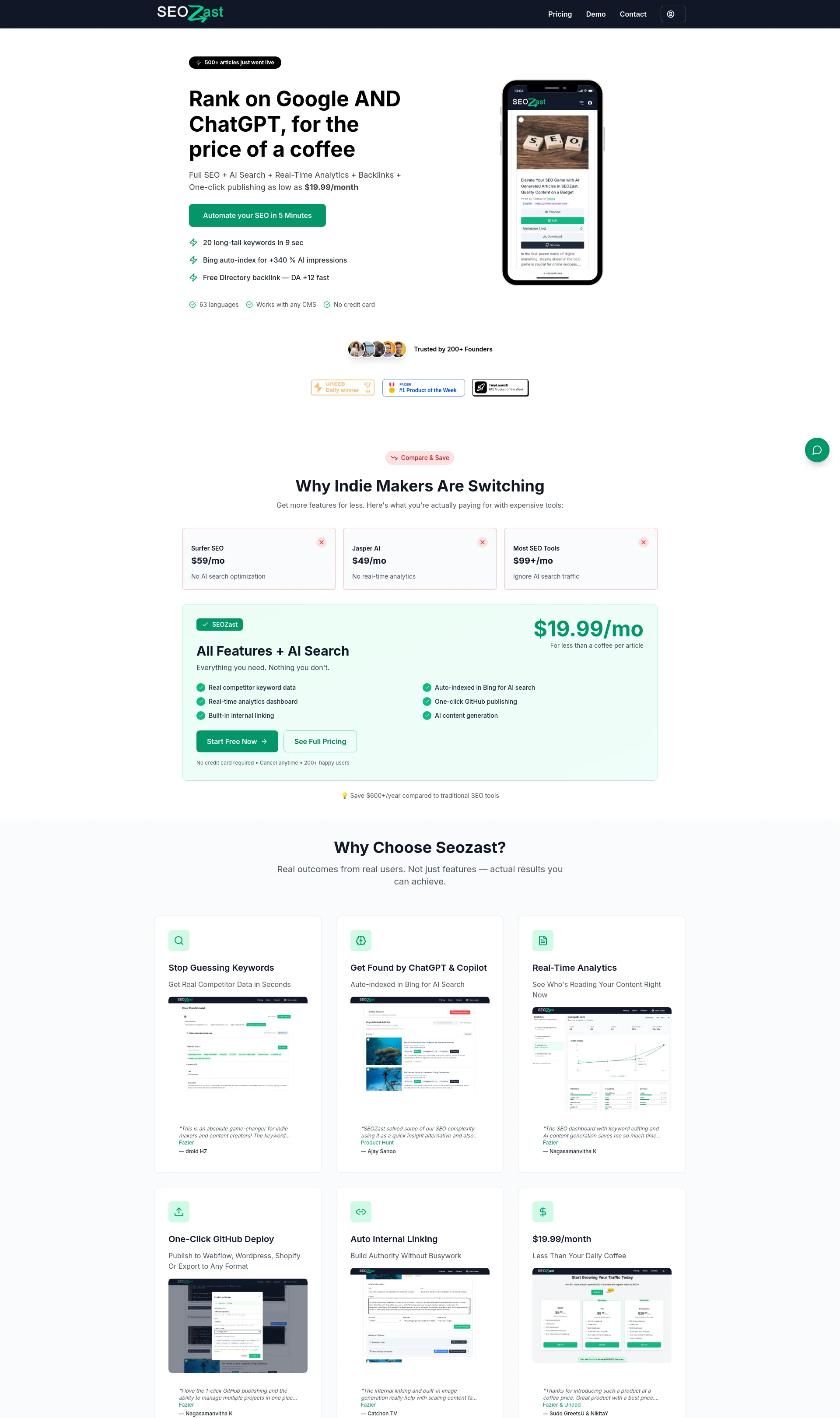 Affordable SEO, pSEO & AI Search Optimization for $19.99/Month