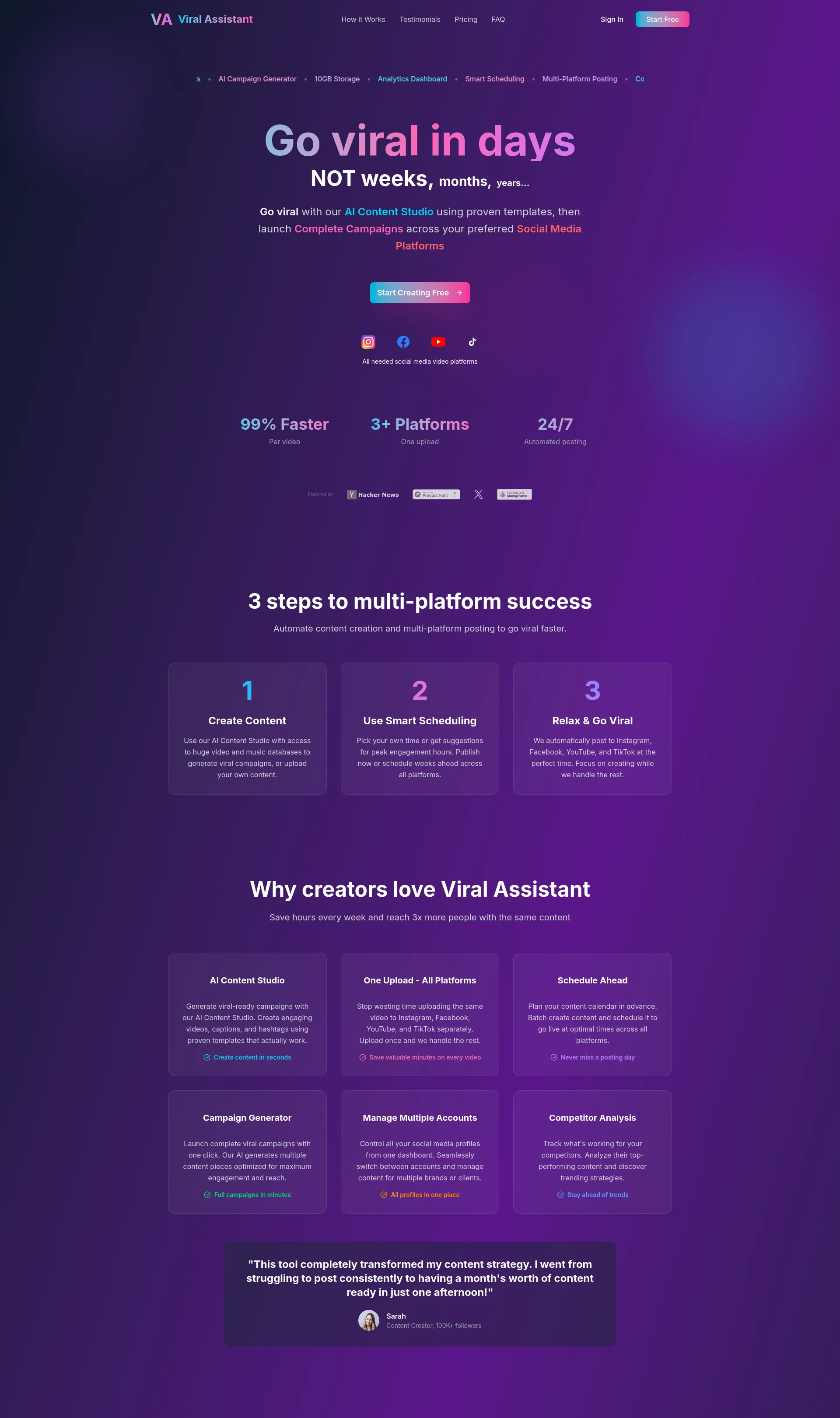 Viral Assistant - AI Content Studio & Scheduler