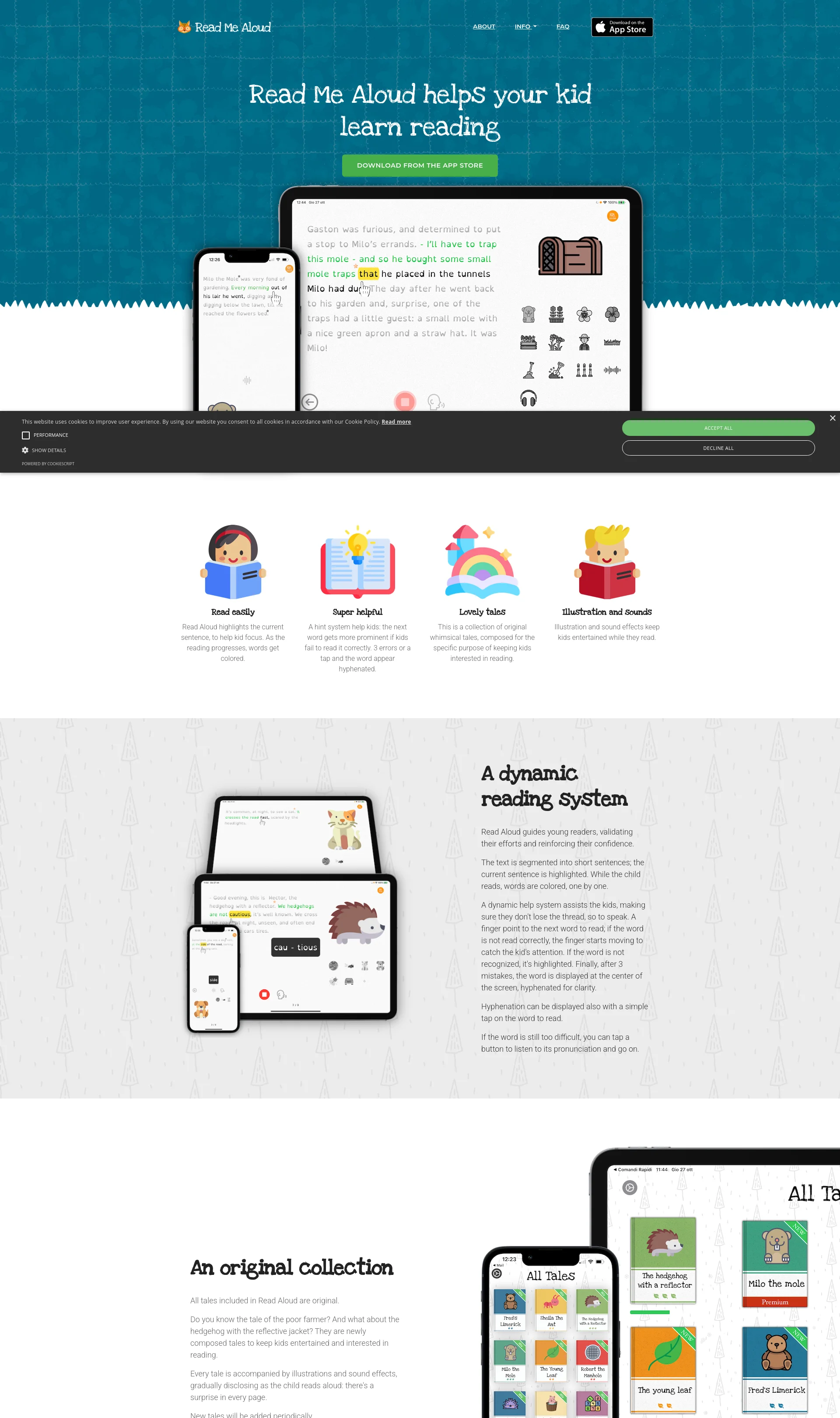 Teach your kid to read with interactive tales and a dynamic reading system