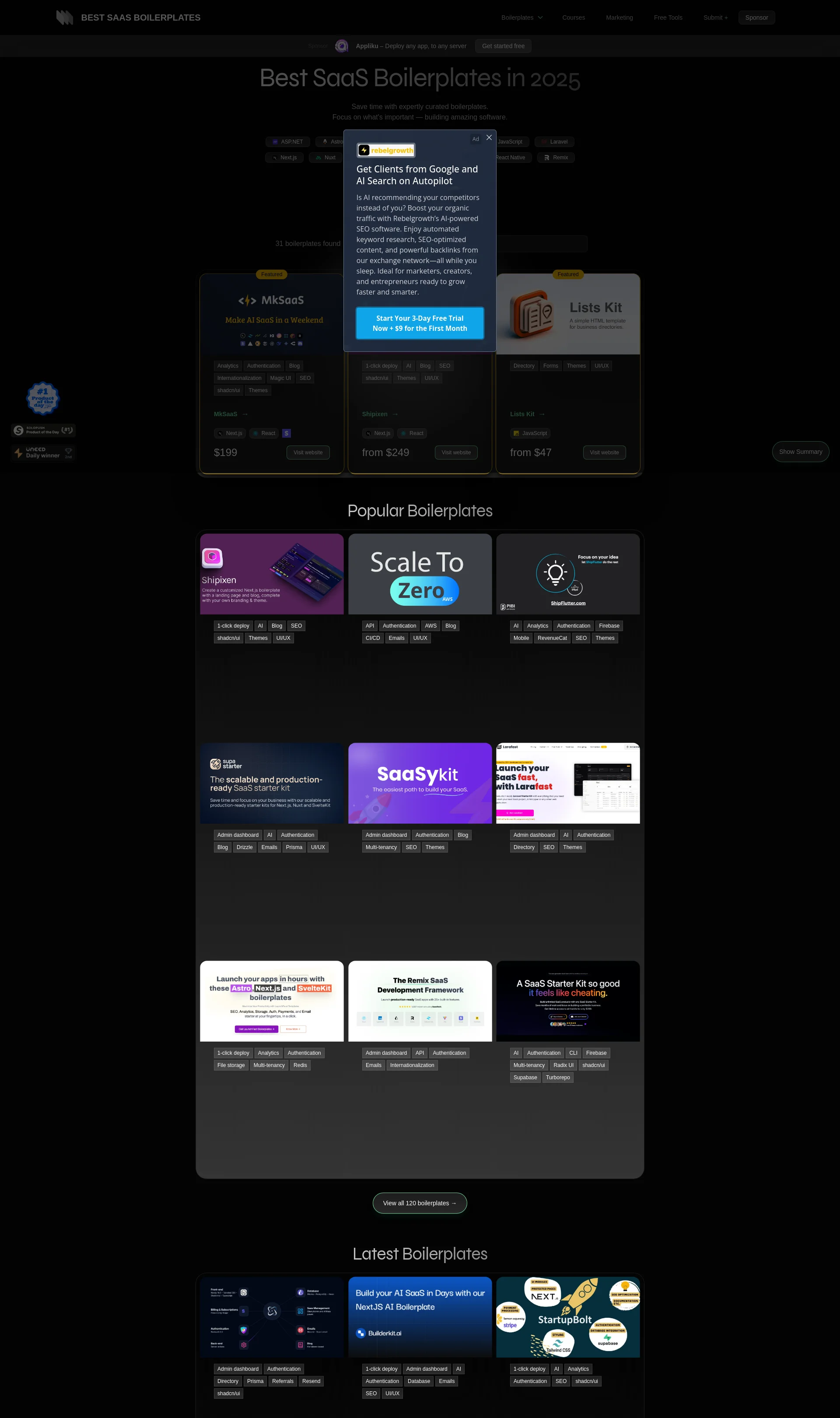 Save time with expertly curated SaaS boilerplates and focus on building amazing software