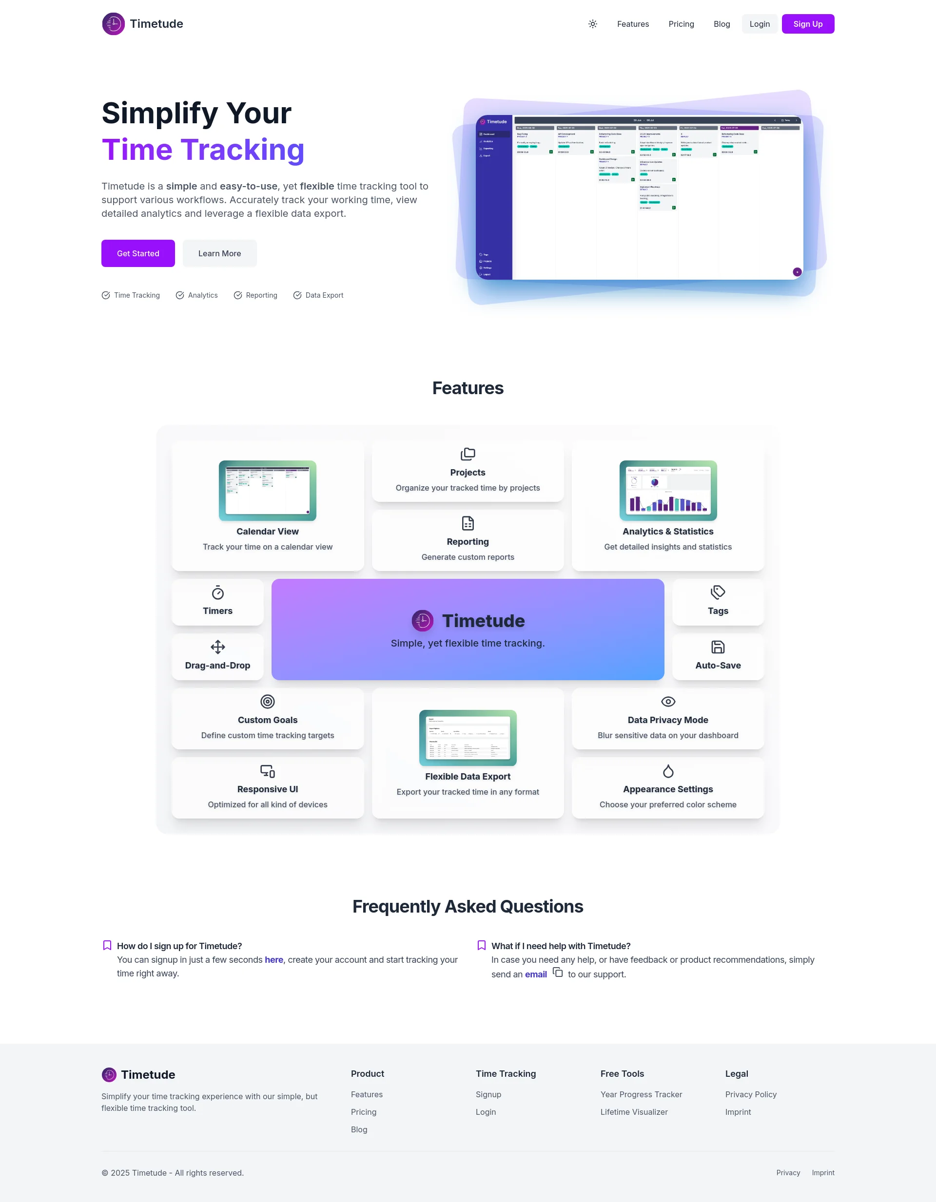 Simple and easy-to-use time tracking tool