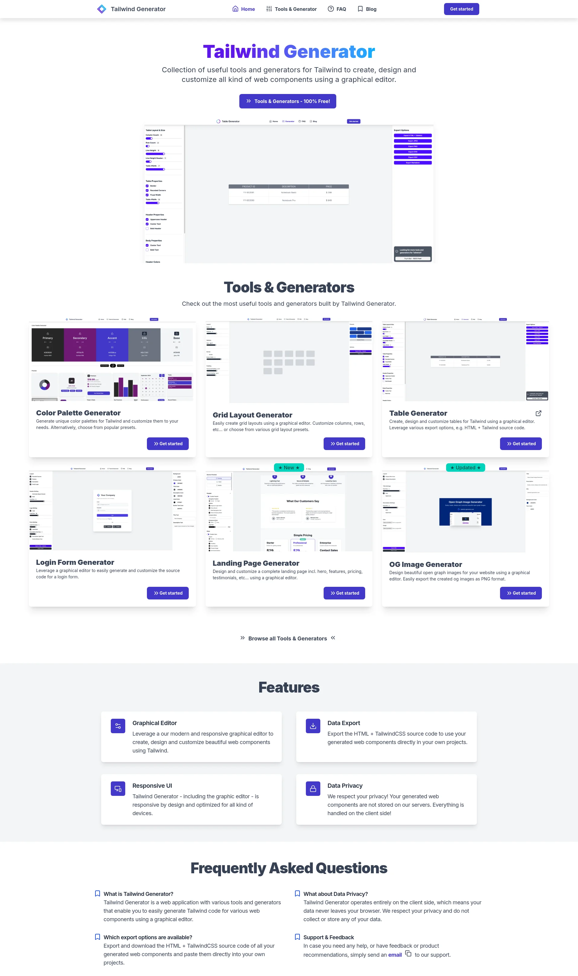 Collection of useful tools and generators for Tailwind to create, design and customize web components