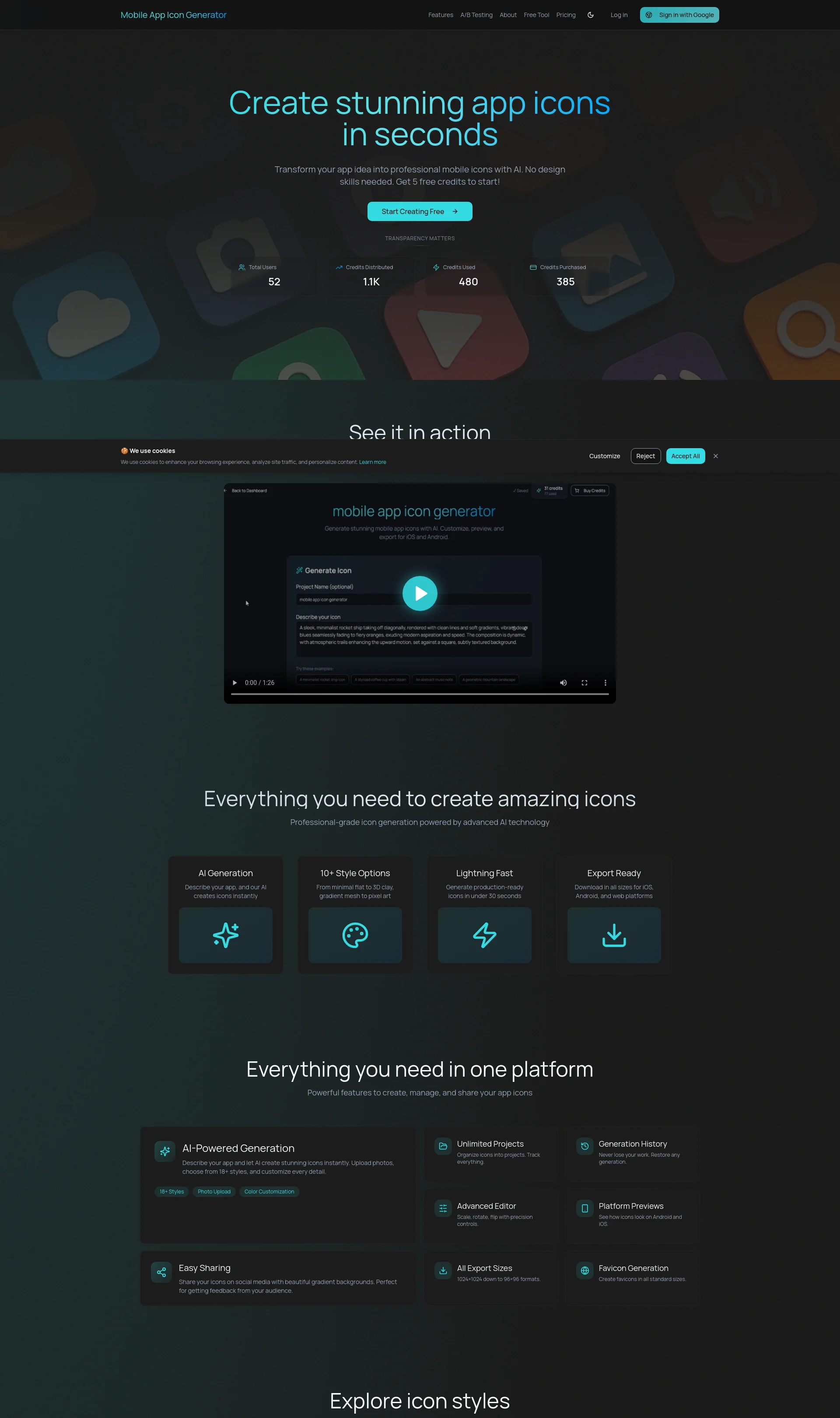AI-Powered Mobile App Icon Generator