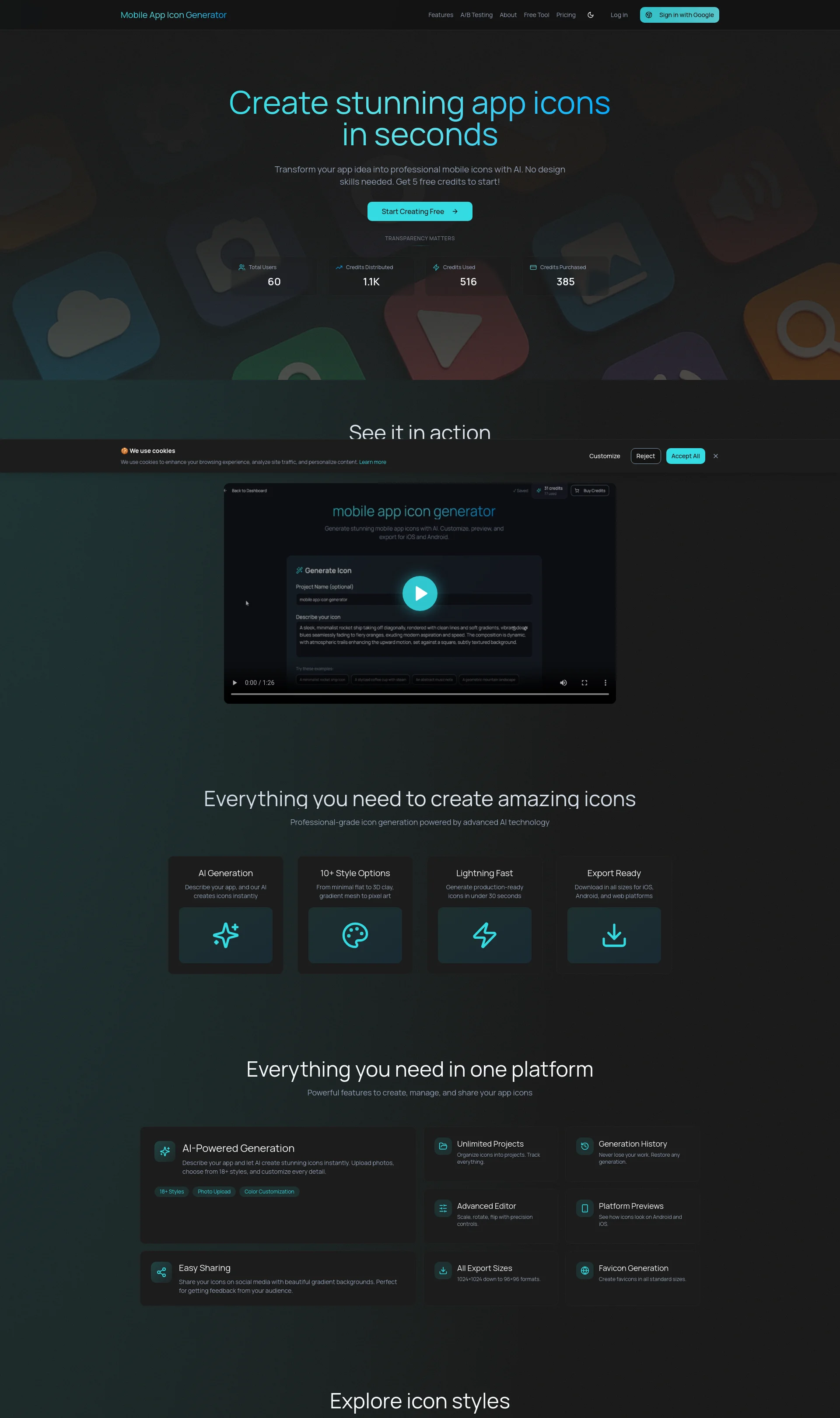 AI-Powered Mobile App Icon Generator