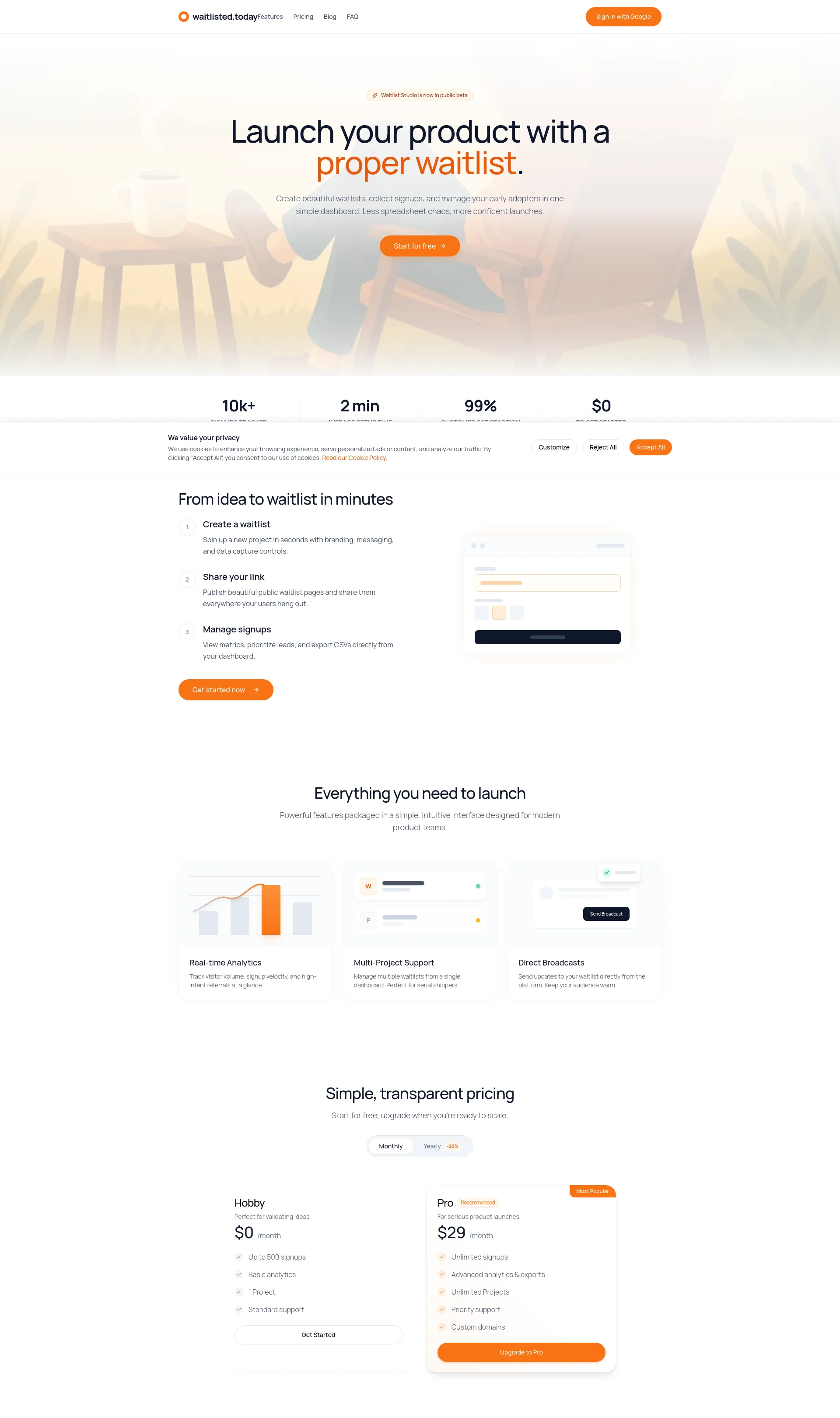 Launch your product with a proper waitlist