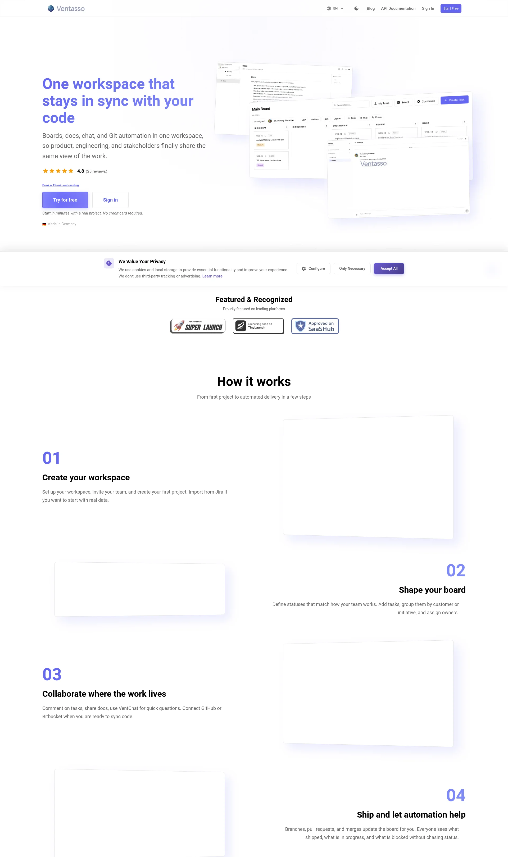 One workspace where projects, code, and teams stay in sync
