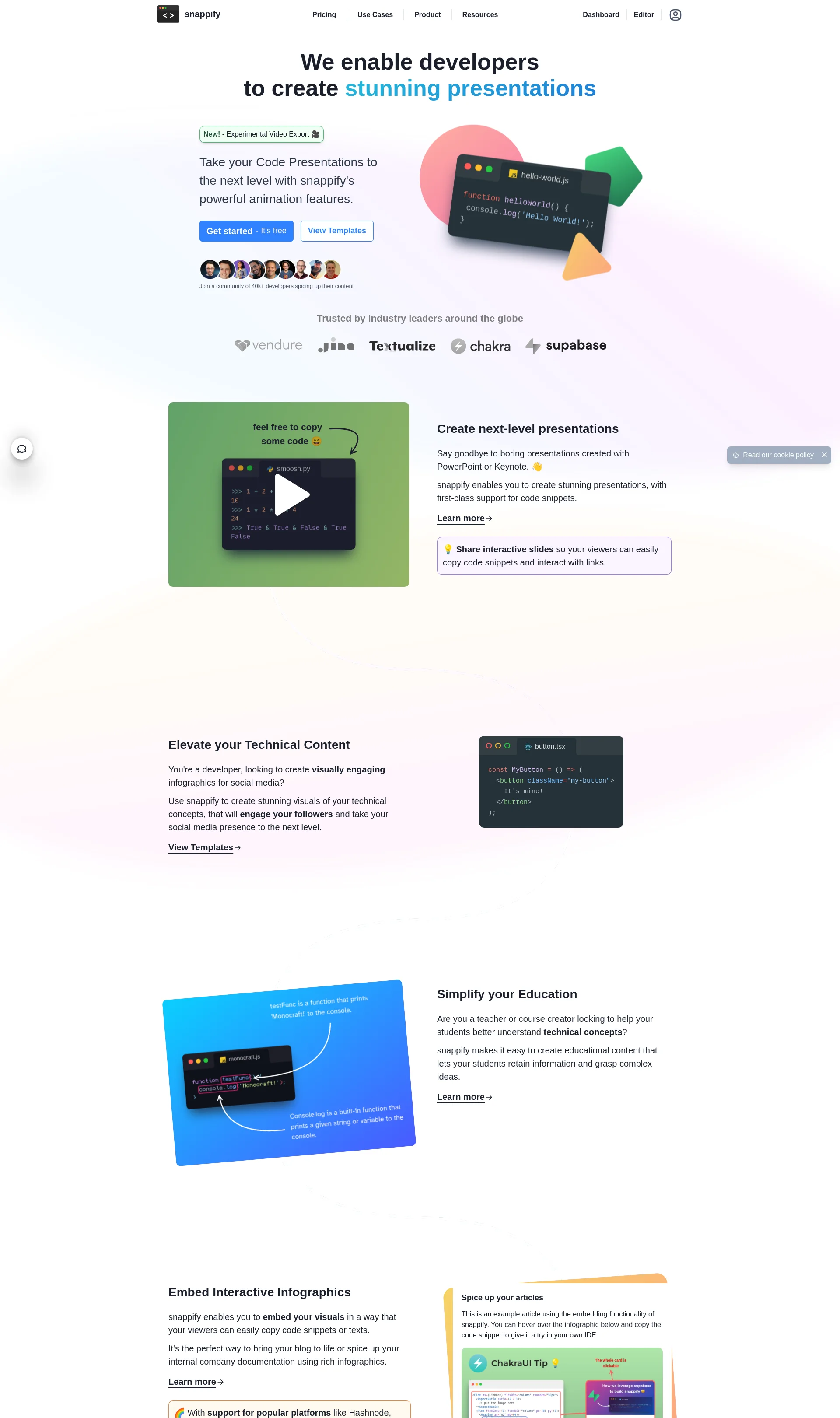 Create stunning Code Presentations and smoothly animated videos