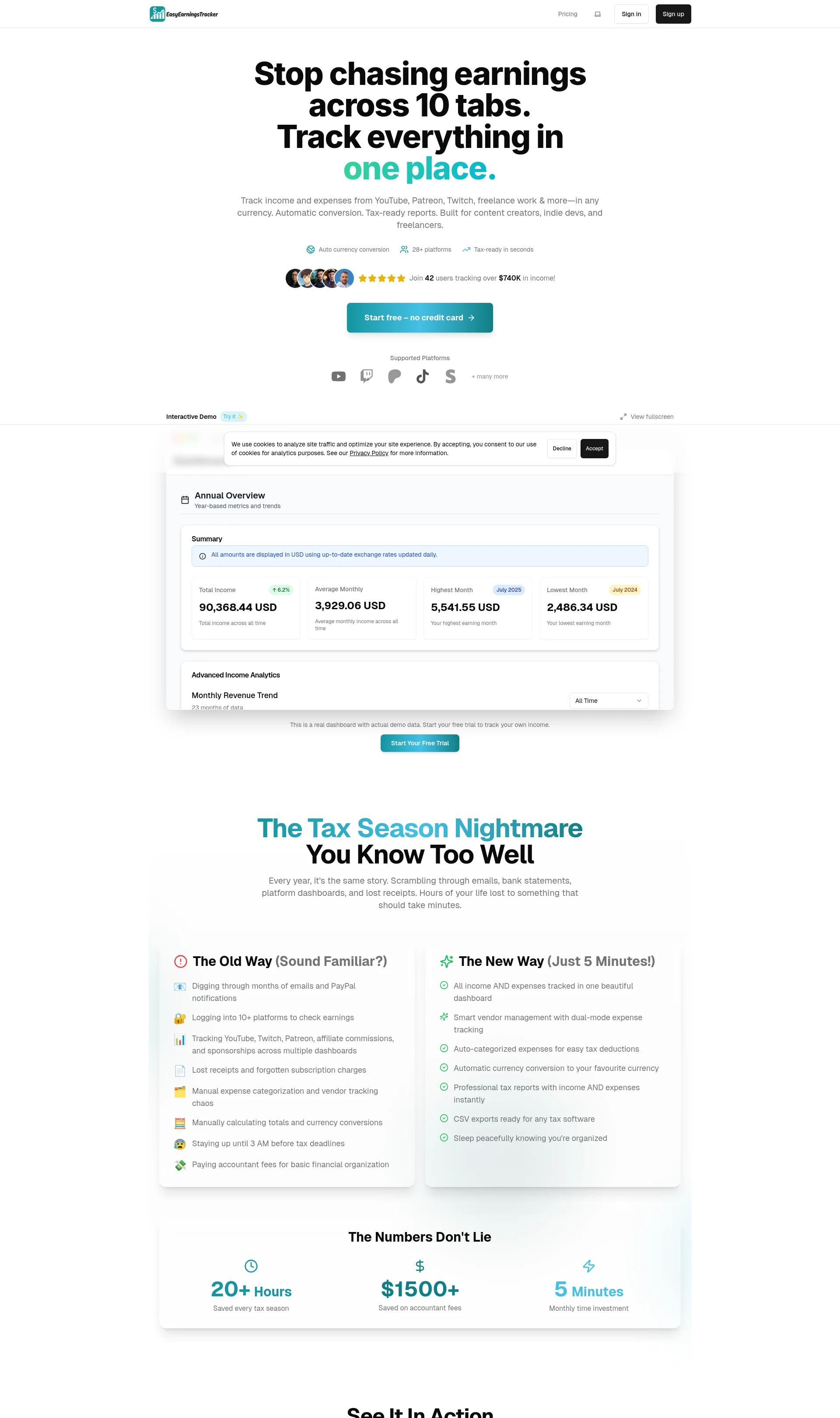 Multi-Currency Income Tracker for Creators & Freelancers