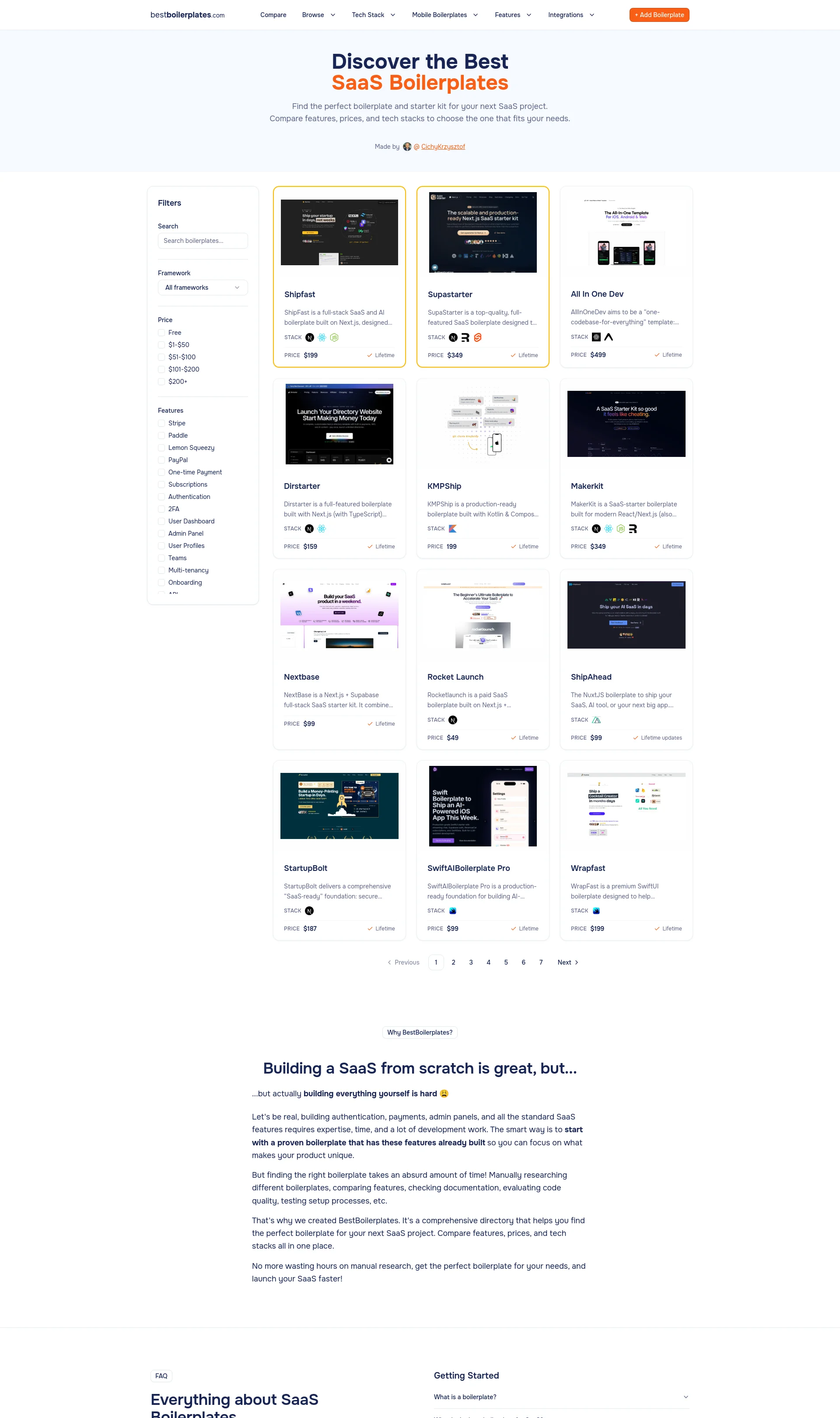 Best SaaS Boilerplates & Starter Kits