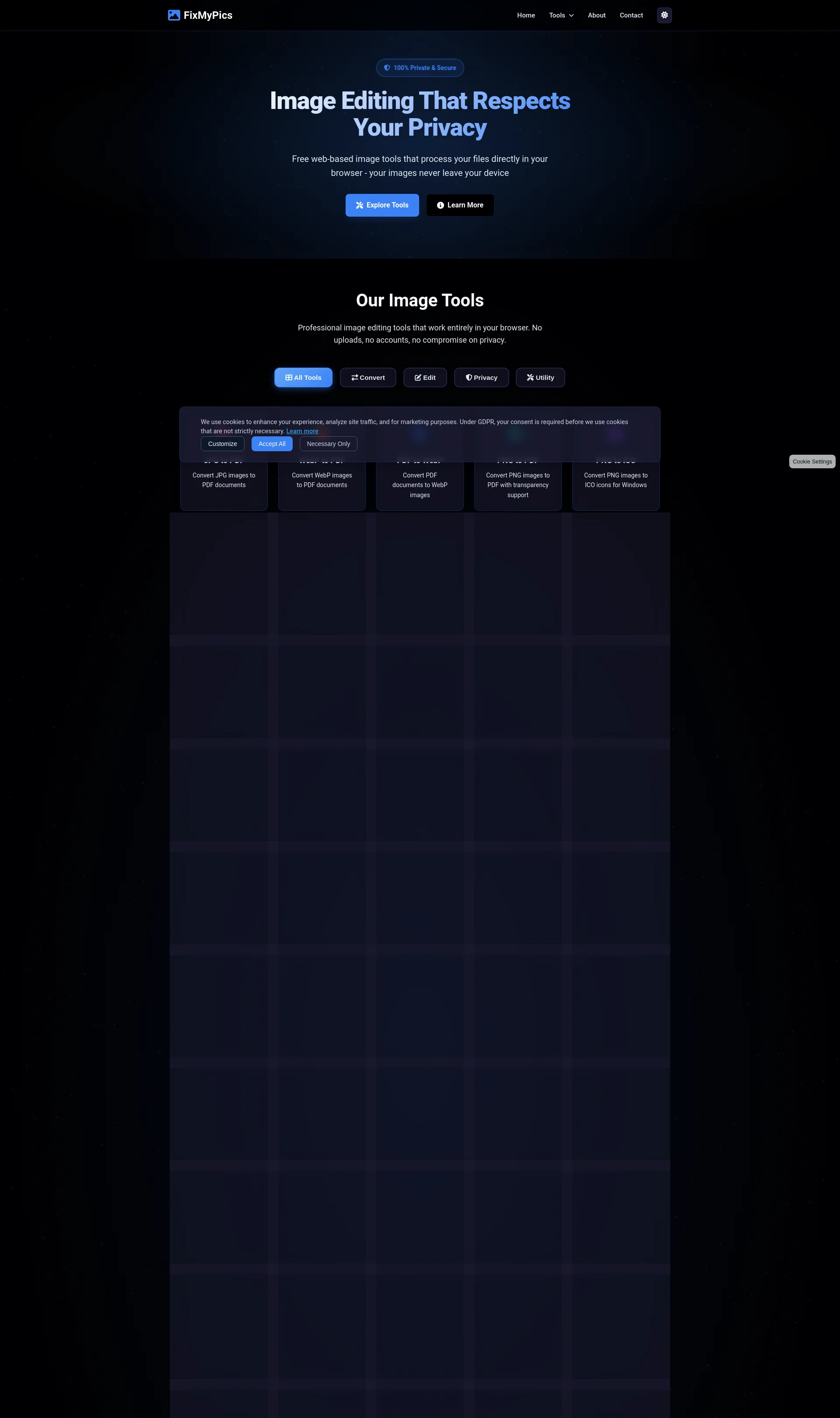 Free online image editing tools to resize, compress, convert and edit images securely in your browser