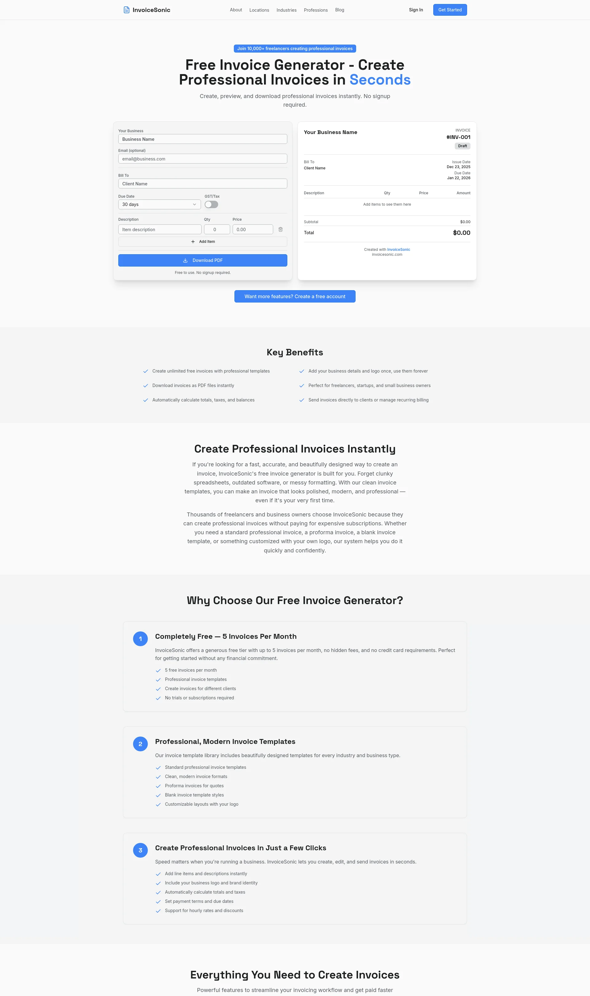 Create Professional Invoices Online
