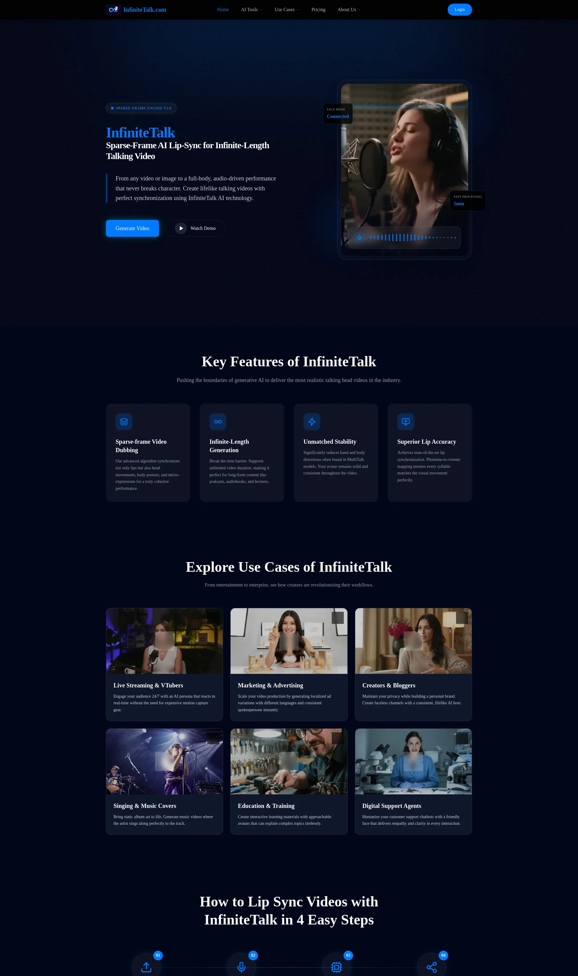 AI Lip-Sync Talking Video Generator