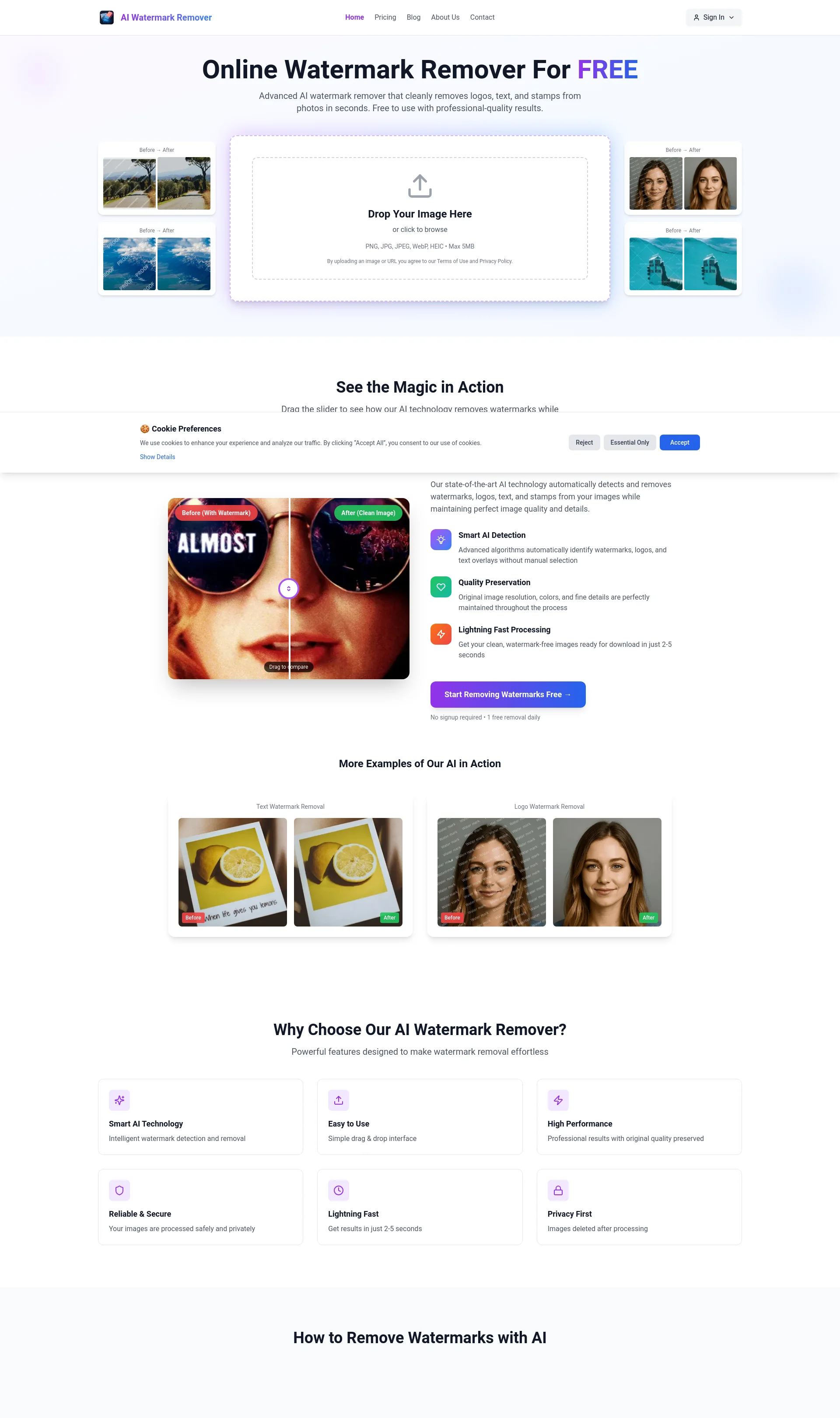 Remove Watermarks from Images Online