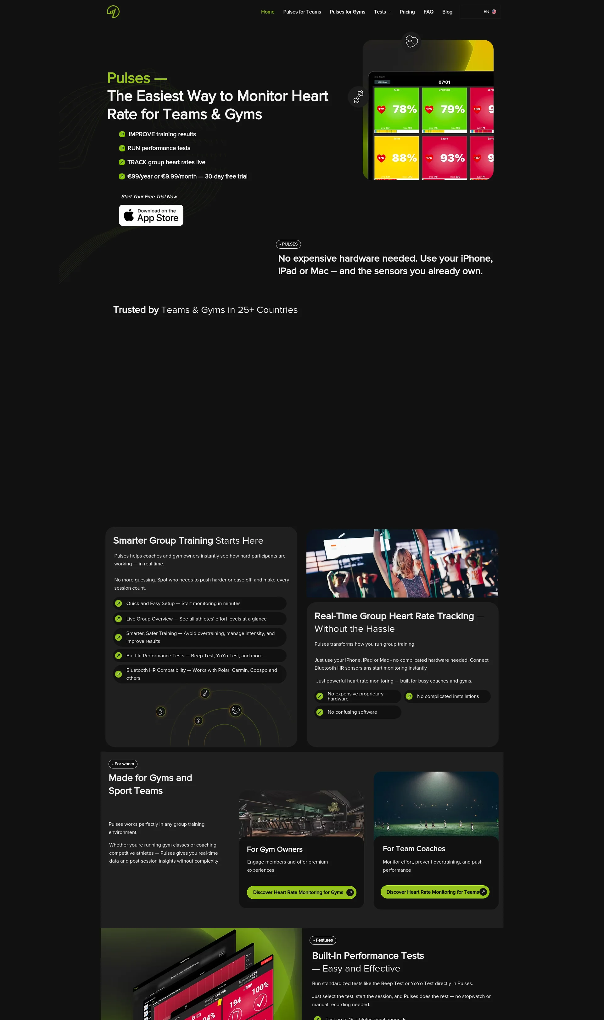 Group Heart Rate Monitoring for Teams & Gyms