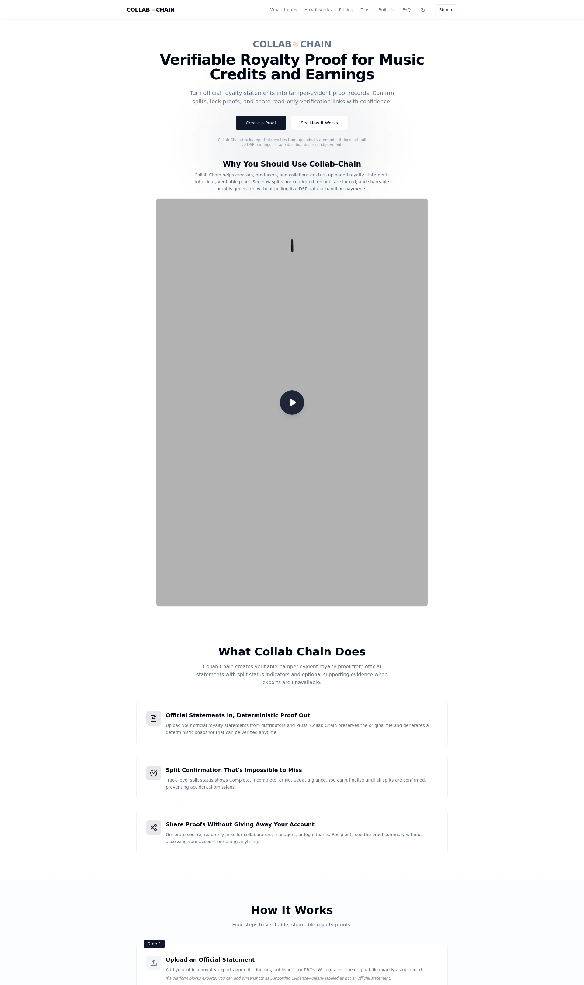 Verifiable Royalty Proof for Music Credits