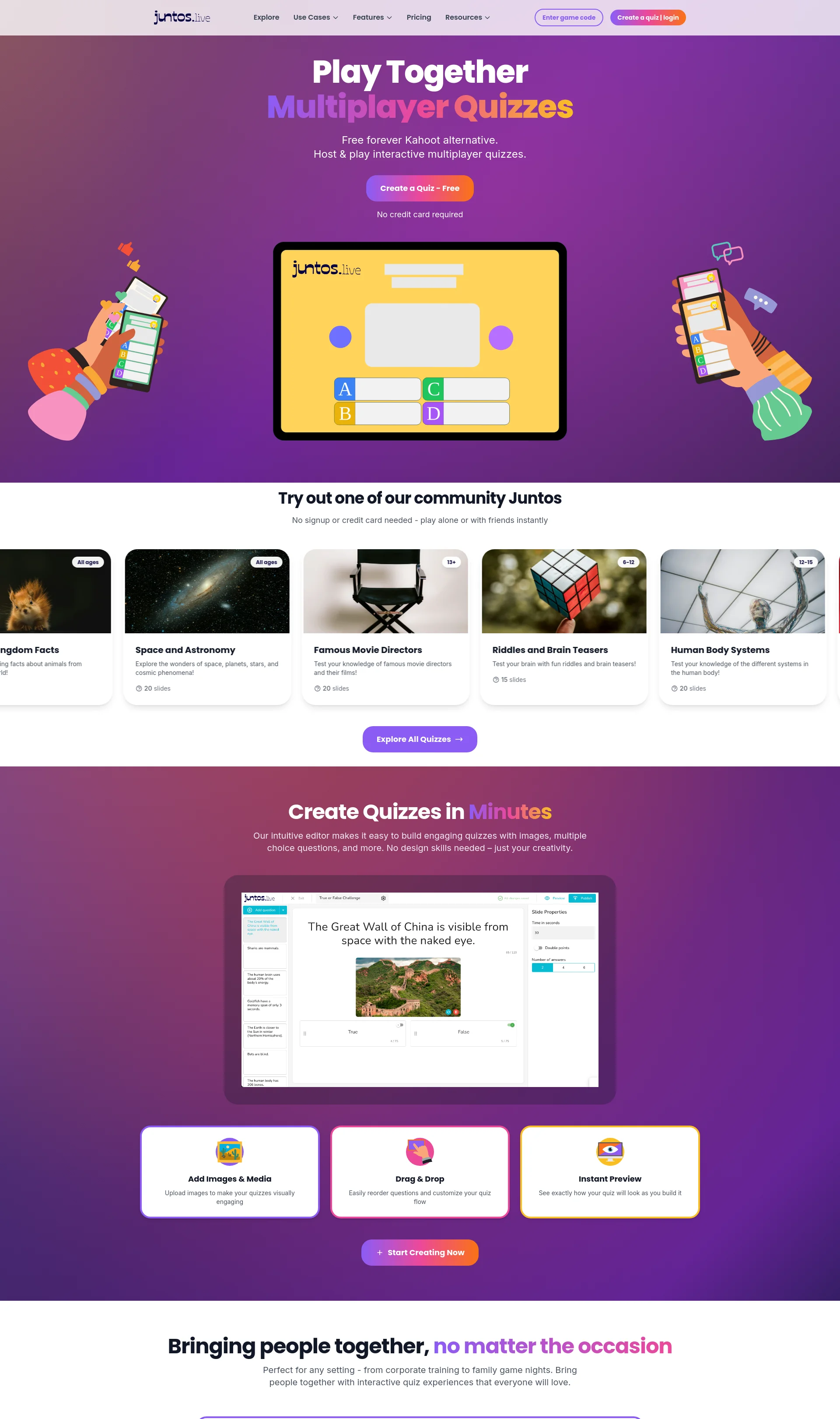 Free Social Quiz Platform to Play Together