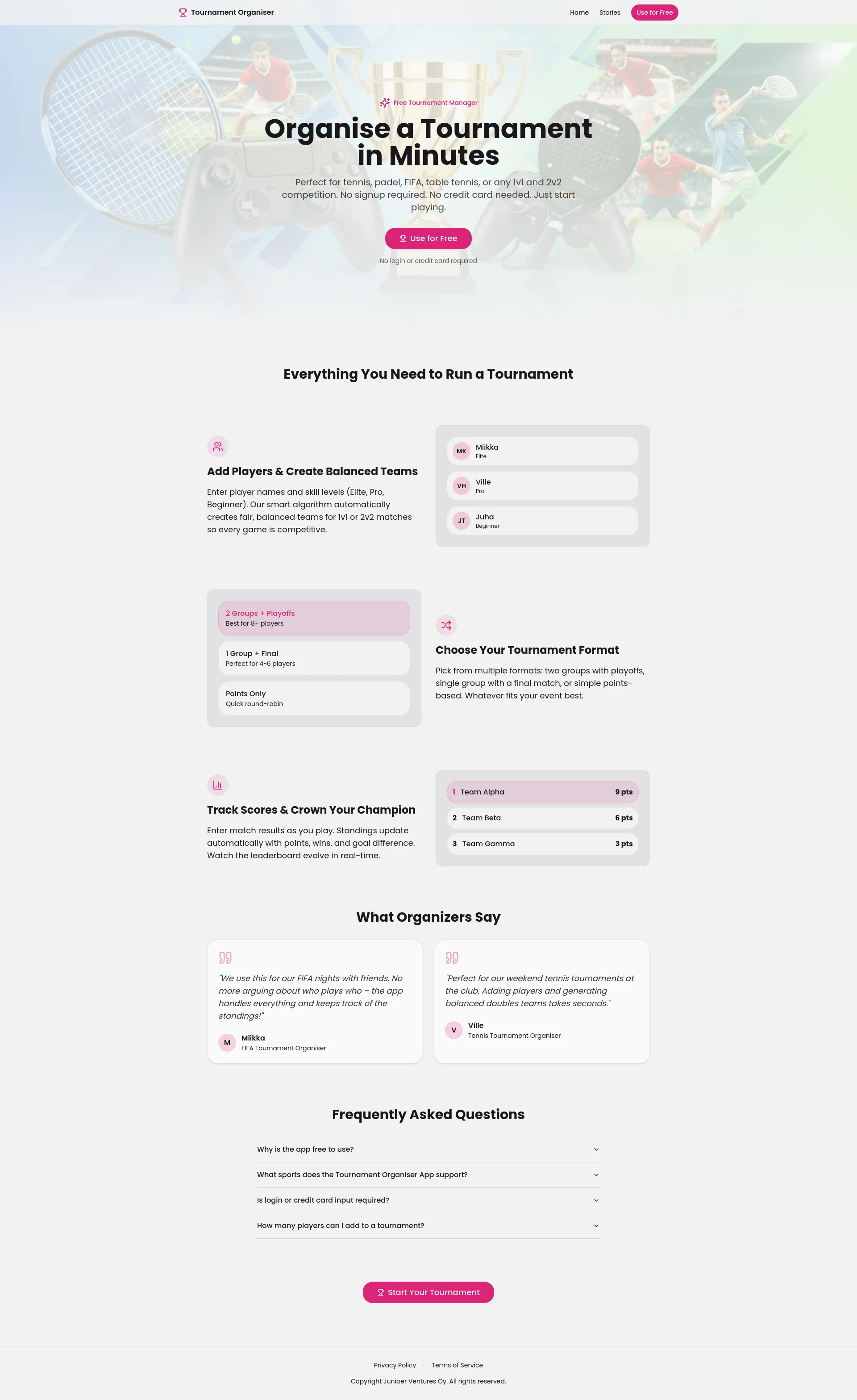 Best for tennis, padel, e-sports, and more