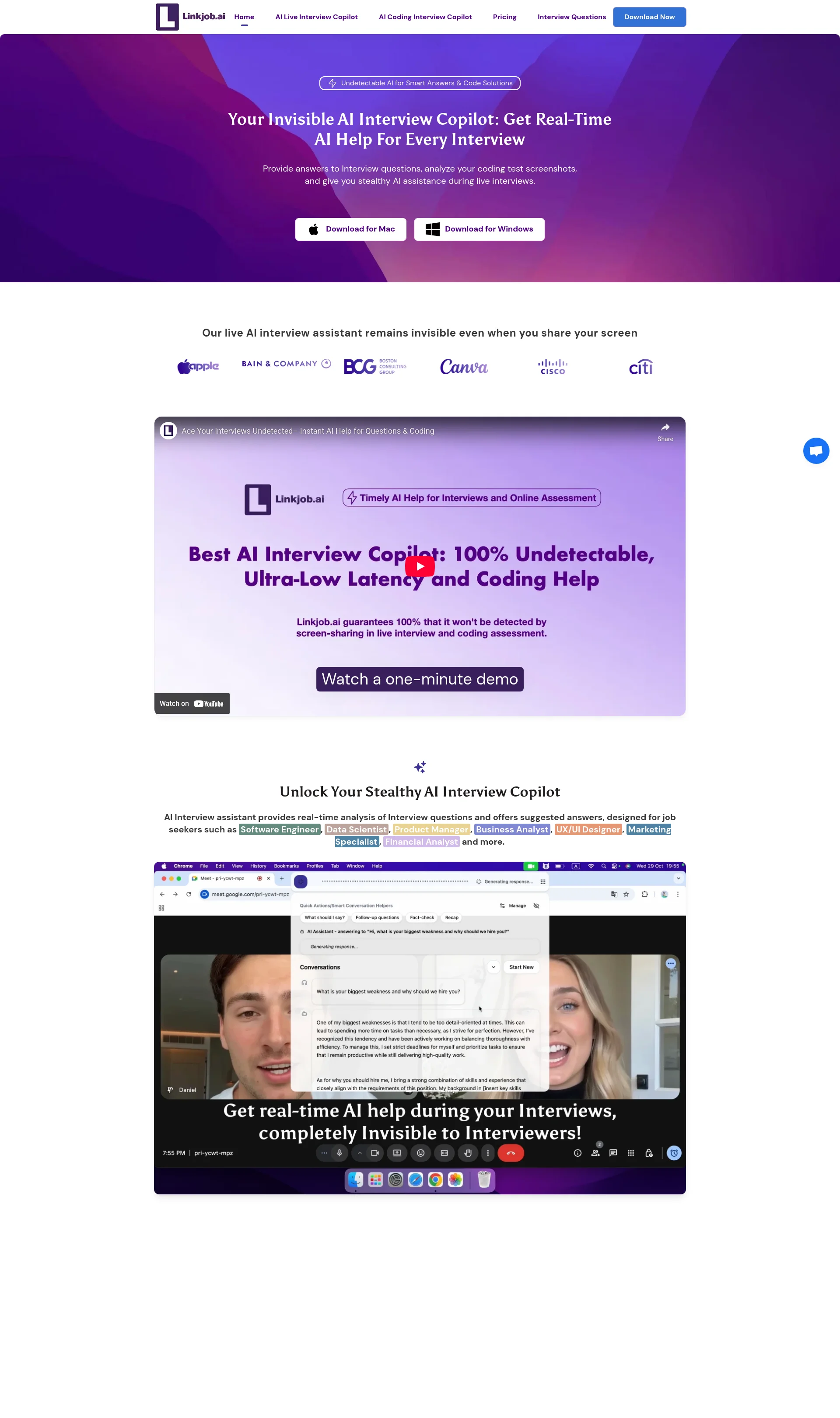 Invisible, Low Latency & Coding Help for Interviews