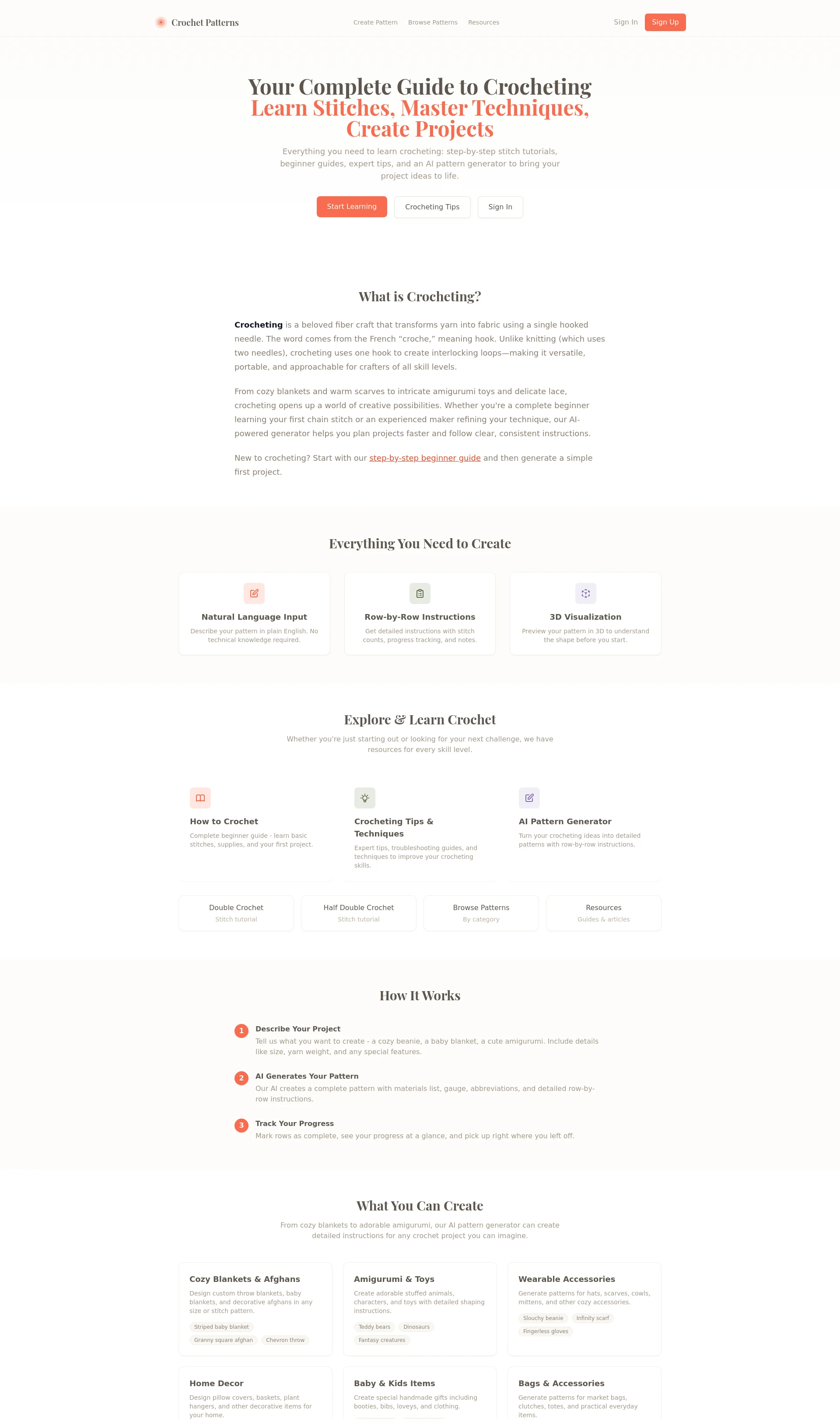 Free AI Pattern Generator, Tutorials & Guides for Crocheting