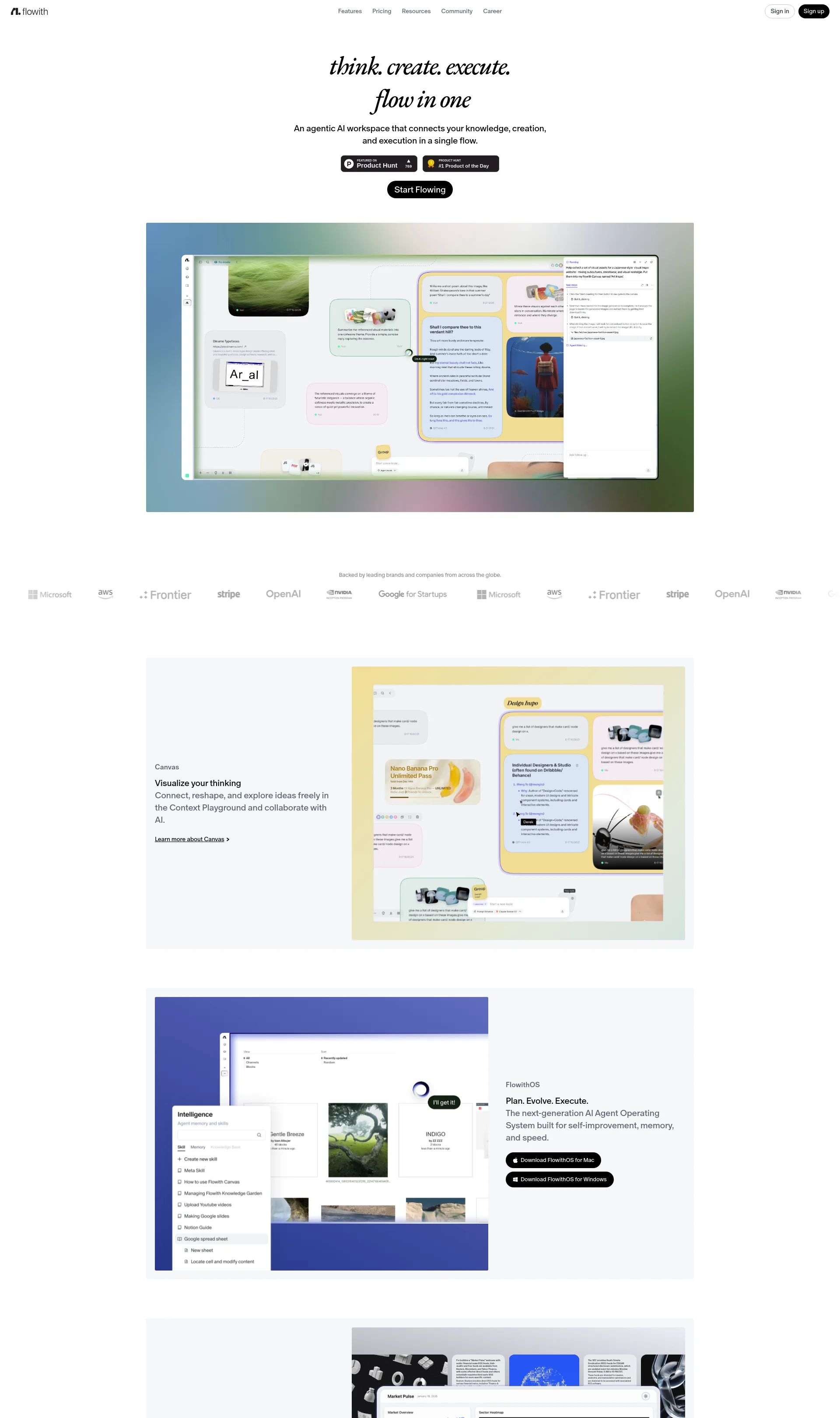 Think, create, execute, flow in one
