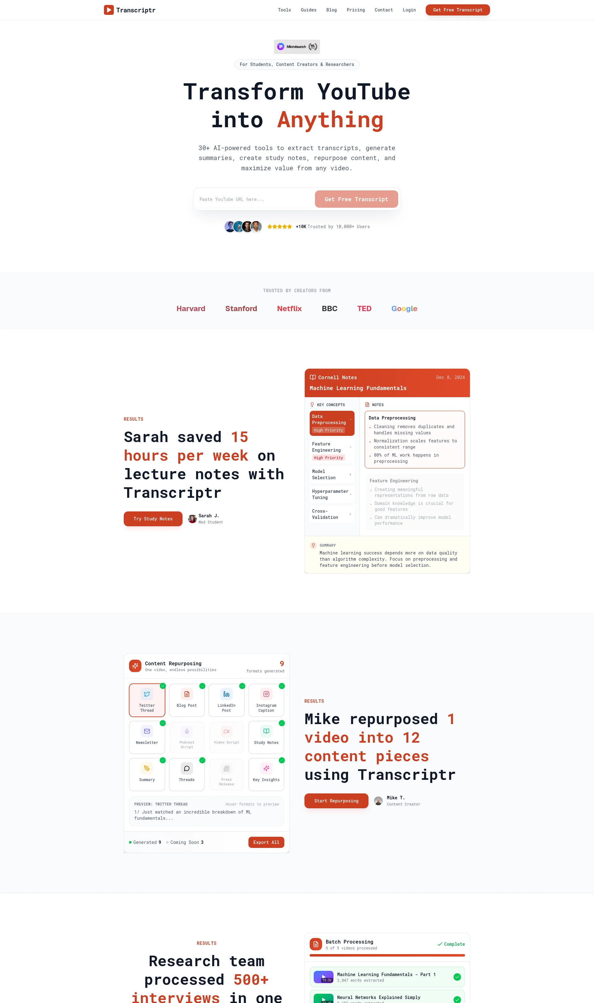 Transform YouTube Videos with 30+ AI Tools
