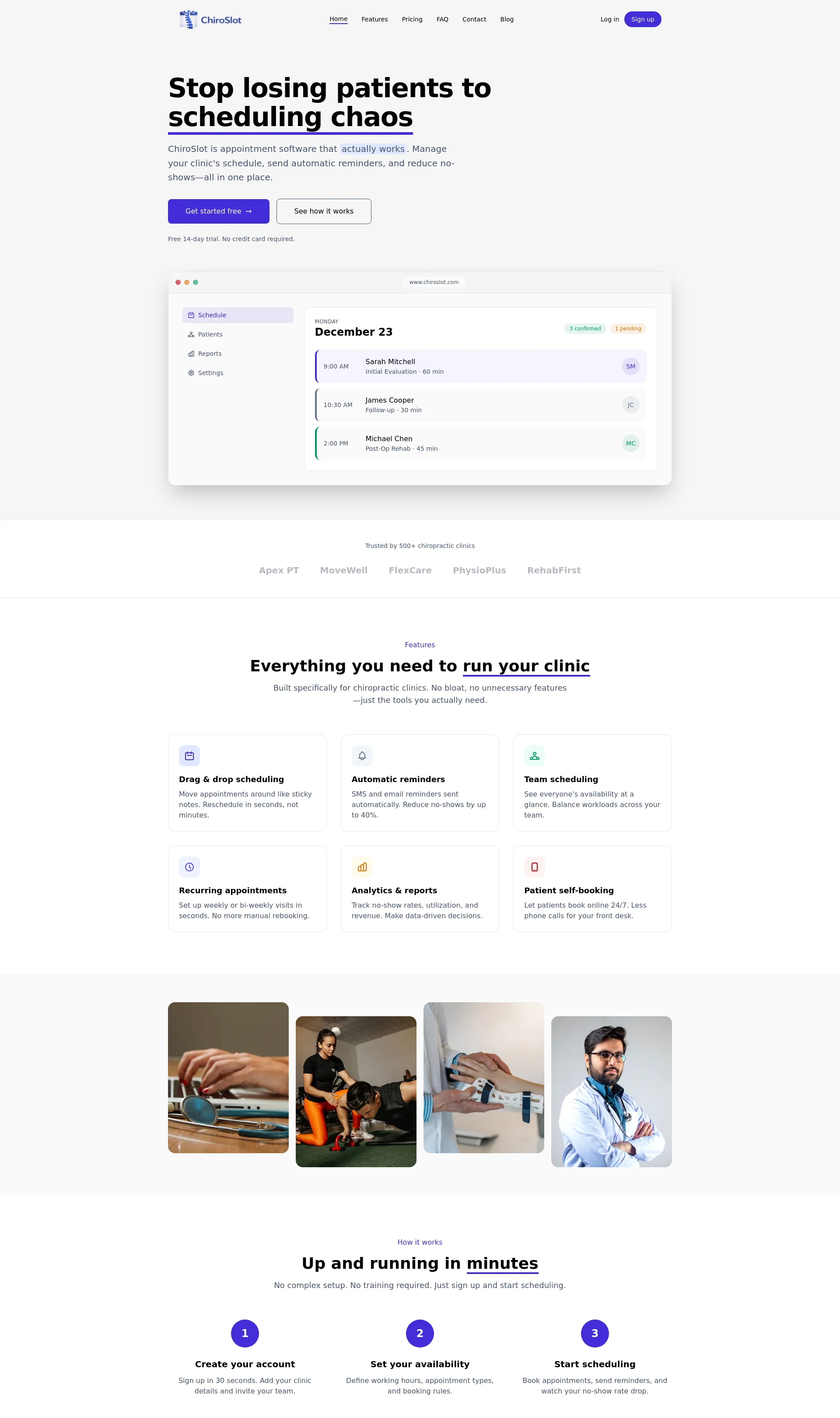 Chiropractic scheduling software that simplifies clinic management
