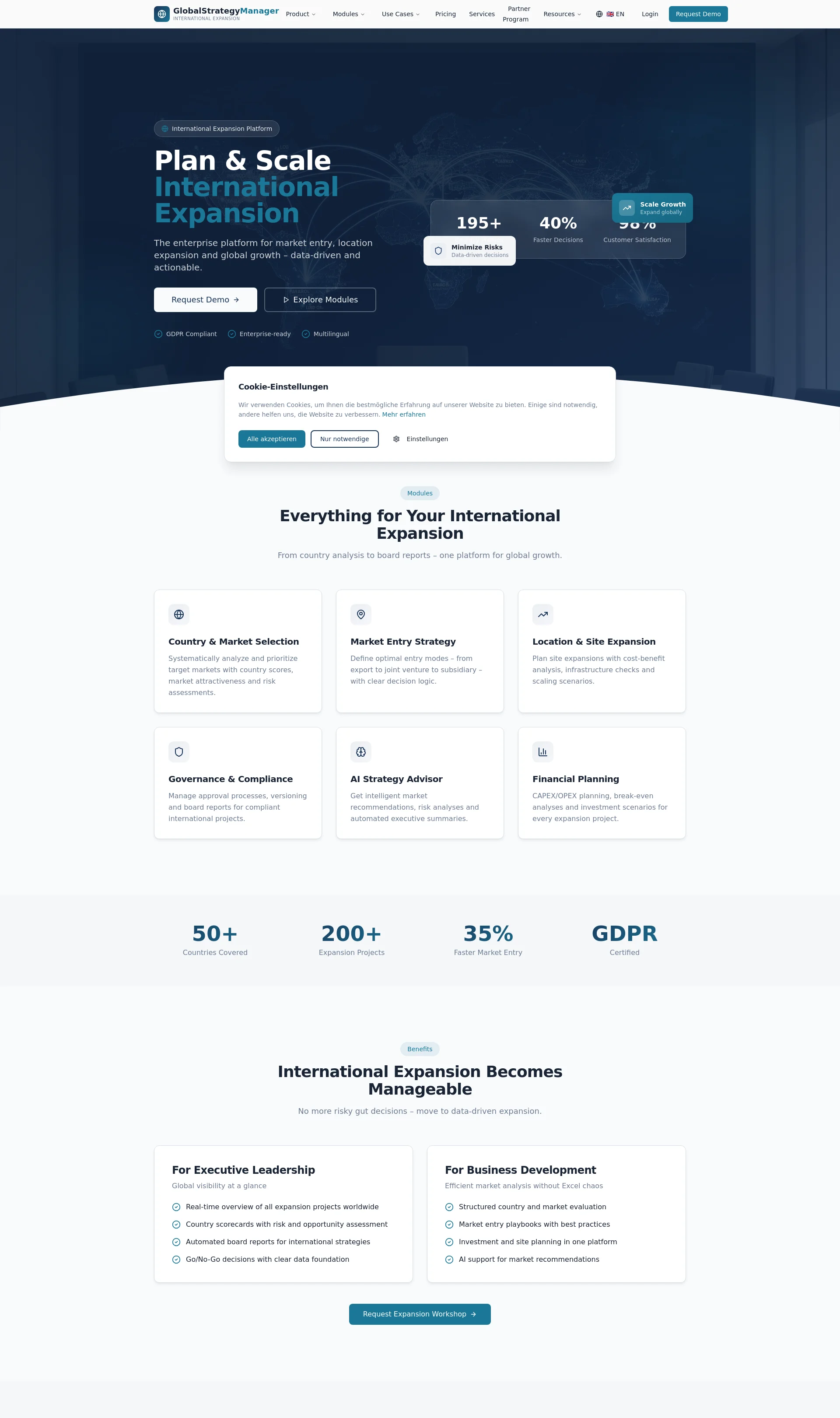 International Expansion Software for data-driven and actionable market entry, location expansion and global growth
