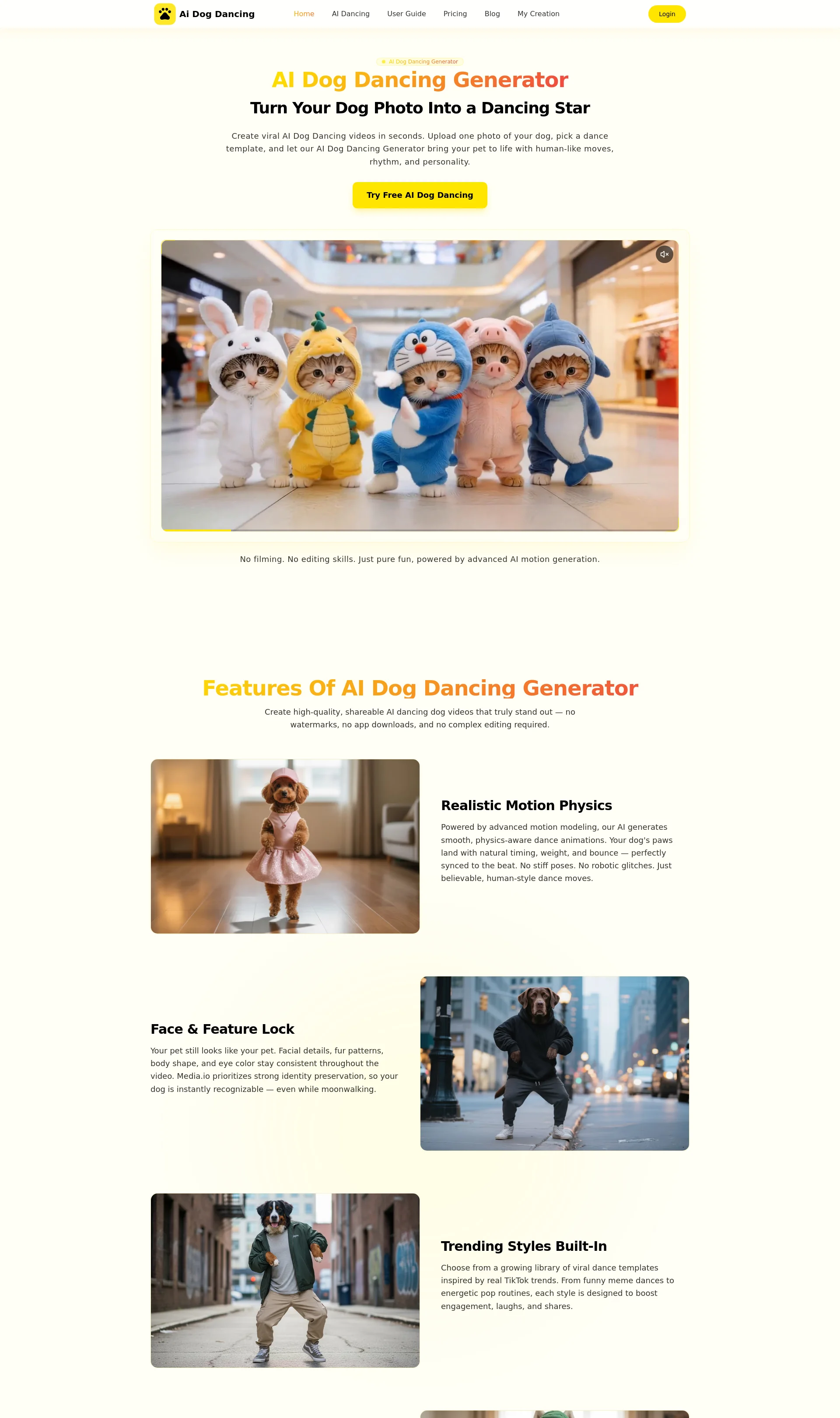 Create viral AI Dog Dancing videos in seconds